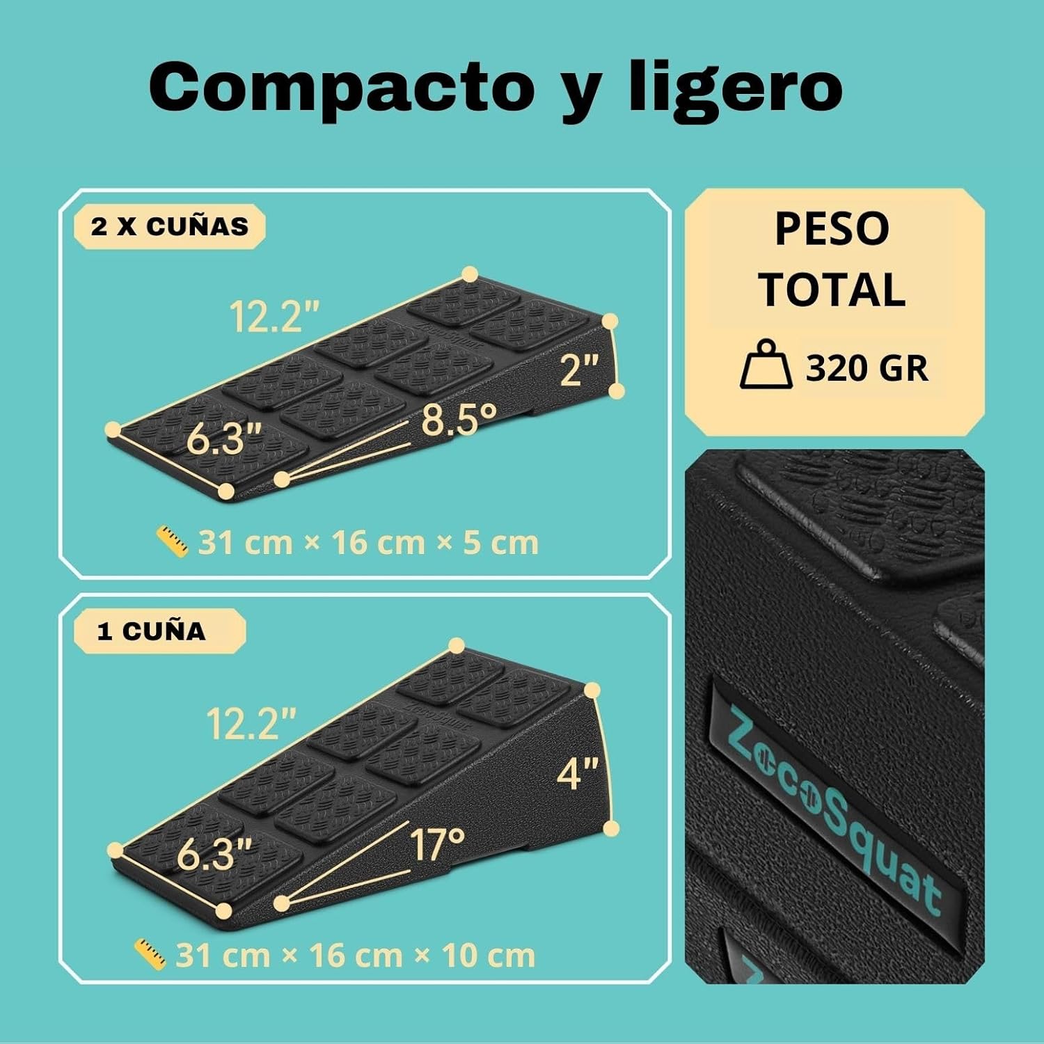 Squat Wedge - Squat Wedge Block 520 LBS Weight Capacity - Slant Board for Calf Stretching - Calf Stretcher Slant Board - yoga blocks - Image 4