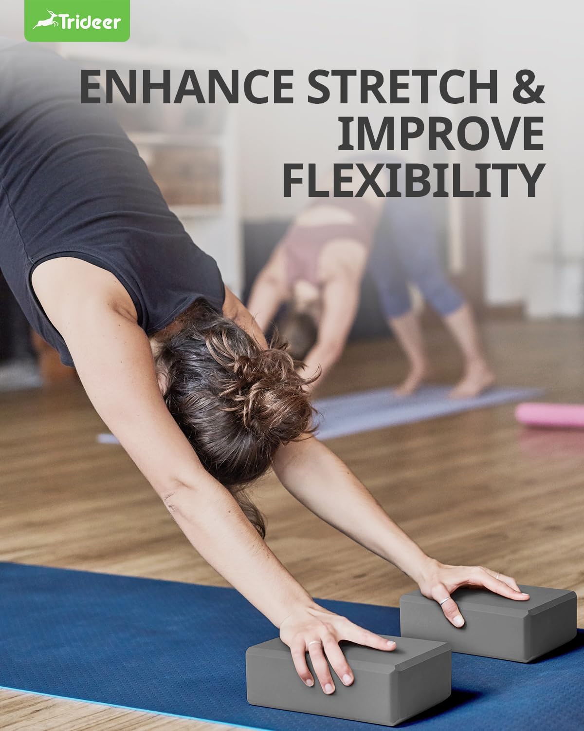 Trideer 9"x6"x3" Yoga Blocks, High Density EVA Foam Blocks 2 Pack, Supportive, Lightweight & Odor Resistant, Yoga Essentials and Accessories for Yogi & Yogini - Image 8