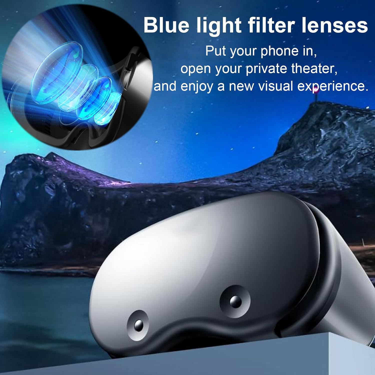 3D VR Headset, Virtual Reality 3D Glasses Anti-Blue Light Headset with Controller, for iPhone or Android Compatible 5-7 inch, for Mobile Games & Movies - Image 4