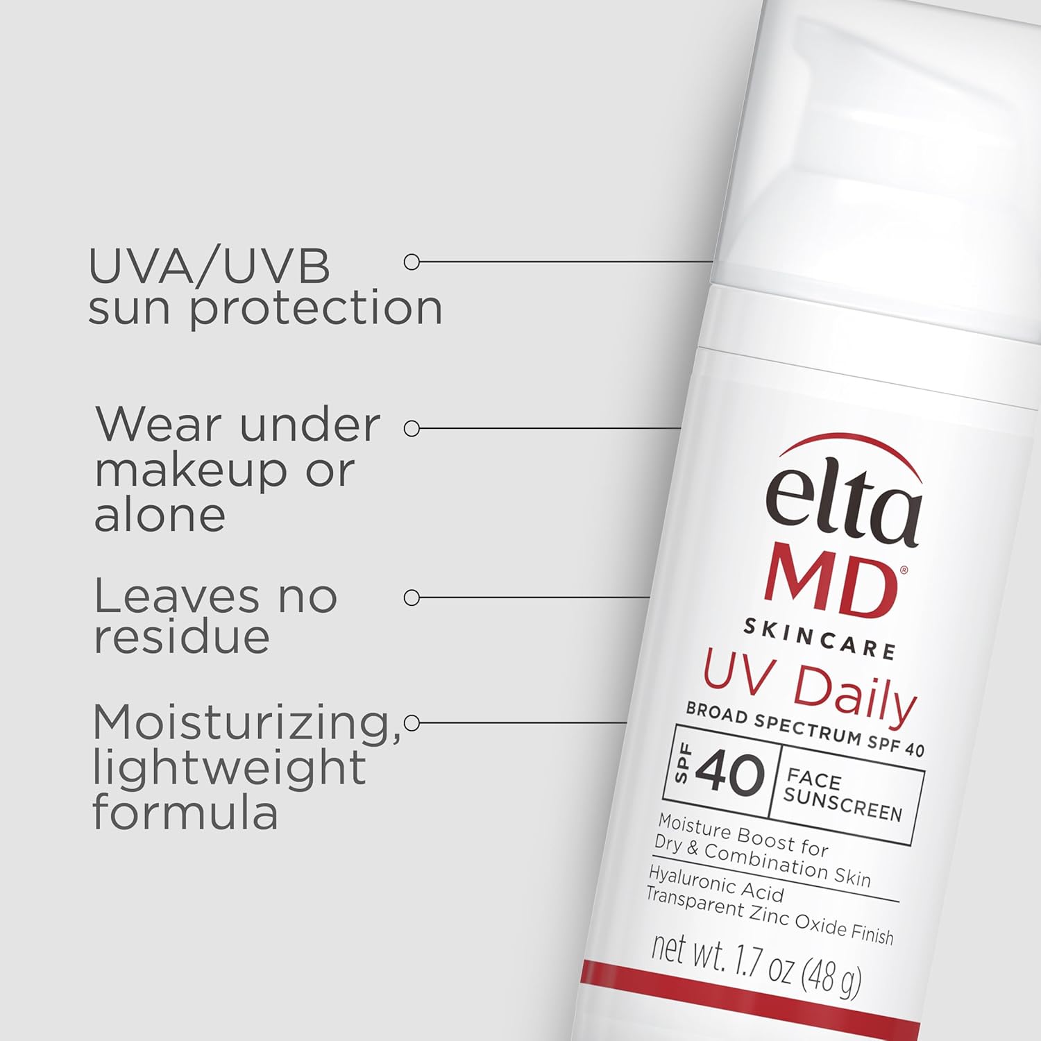 EltaMD UV Daily SPF 40 Face Sunscreen Moisturizer with Zinc Oxide, Daily Face Moisturizer with SPF, Sunscreen, 1.7 oz Pump - Image 3