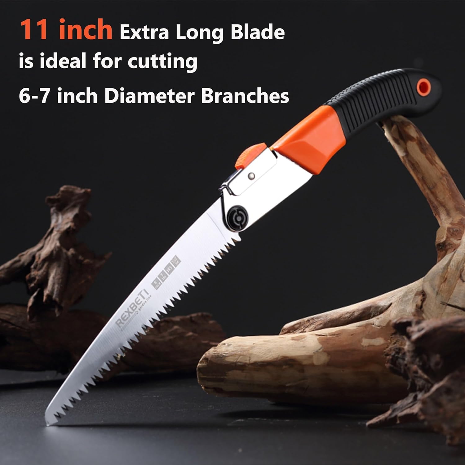 REXBETI Folding Saw, Heavy Duty 11 Inch Extra Long Blade Hand Saw for Wood Camping, Dry Wood Pruning Saw With Hard Teeth, Quality SK-5 Steel - Image 4