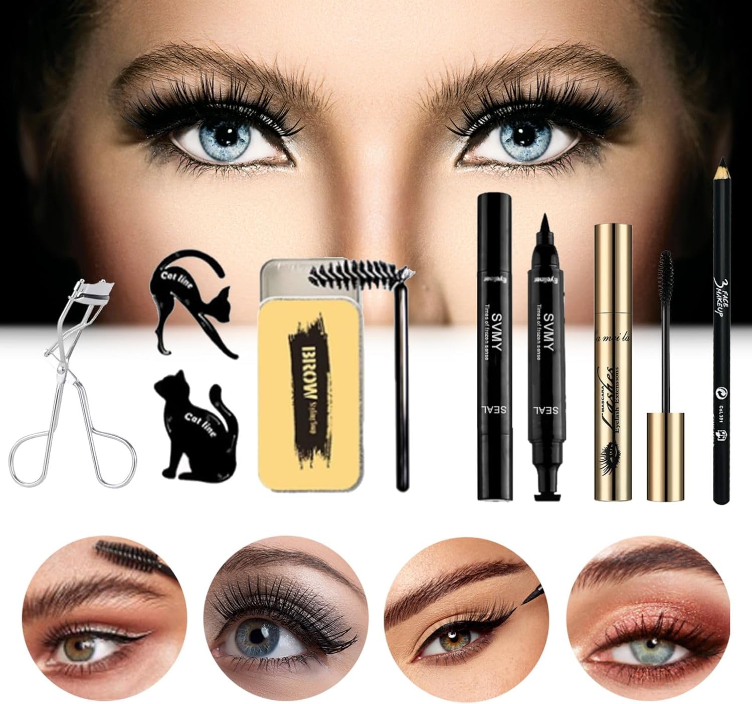 28 Pcs All in One Full Makeup Kit for Women, Makeup Set for Women&Beginner,Eyeshadow, Foundation, Lipsticks, Eyeliner, Mascara, Brow Soap Make Up Gift Set for Women Teen Makeup Kit For Girl - Image 6