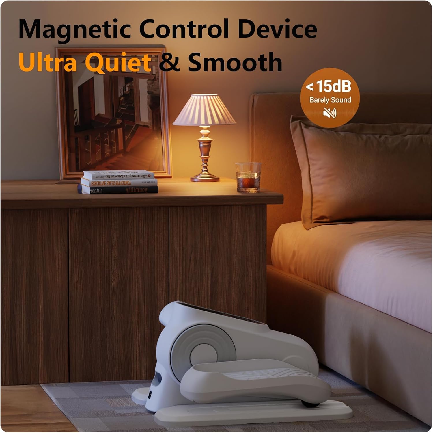 Under Desk Elliptical Exercise Machine, Ellipse Leg Exerciser As Seen On TV with 12 Speed, Electric Foot Leg Exerciser While Sitting for Seniors, Portable Seated Pedal Exerciser with Remote/LCD - Image 7