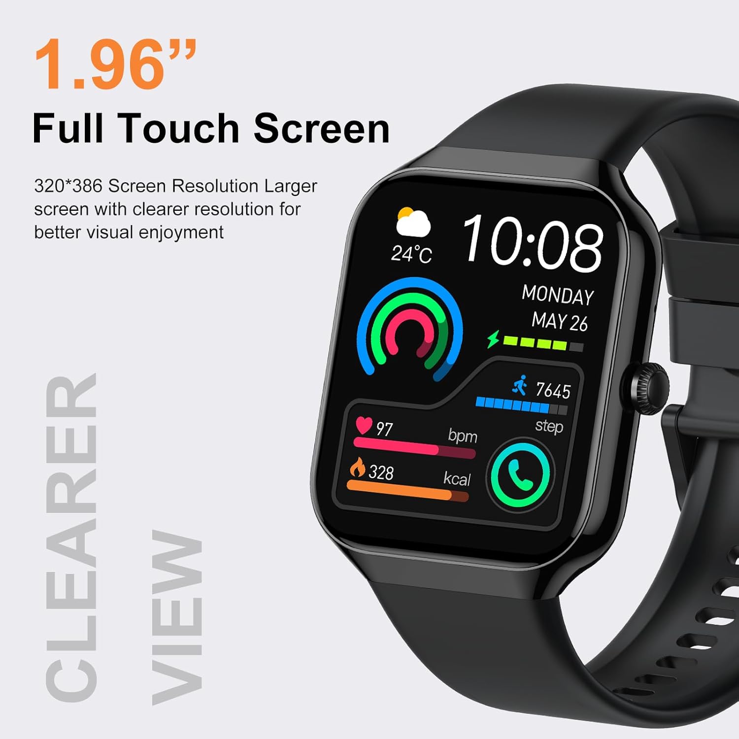 Smart Watch for Men Women, 1.96"HD Smartwatch (Answer/Make Call) with Heart Rate/Sleep Monitor/Pedometer/Spo2, 2025 New Fitness Watch 113+ Sport Modes, IP68 Waterproof Activity Tracker for Android iOS - Image 4
