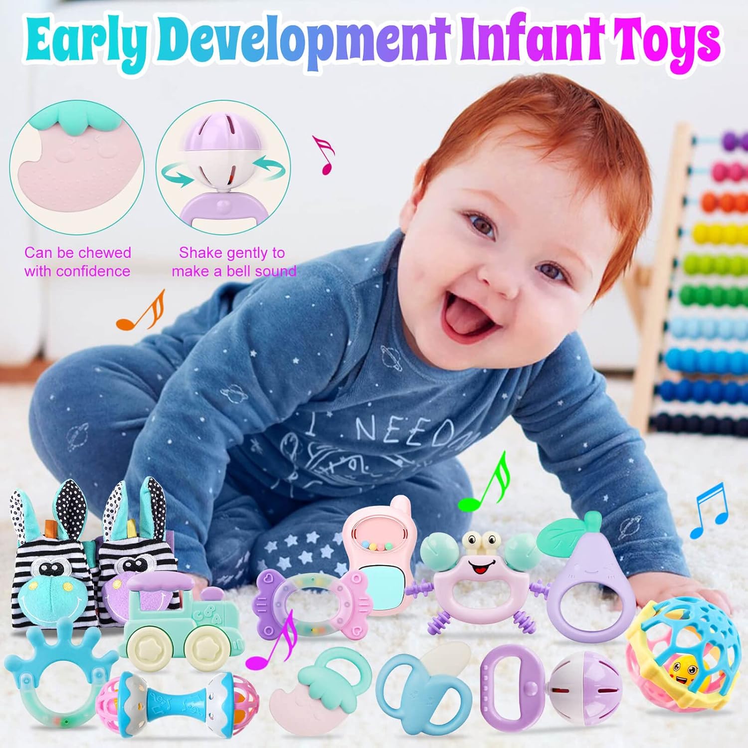 Baby Rattles 0-6 Months: Baby Toys Rattles for Babies 6-12 Months Infant Toys 0-3 Months Newborn Toys Teething Toys 3-6 Months - Baby Rattle Socks Baby Gifts for Boy Girl - Image 7