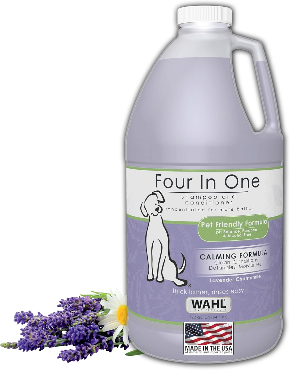 Wahl USA 4-in-1 Calming Pet Shampoo for Dogs – Cleans, Conditions, Detangles, & Moisturizes with Lavender Chamomile - Pet Friendly Formula – 64 Oz - Model 821000-050 - Image 2