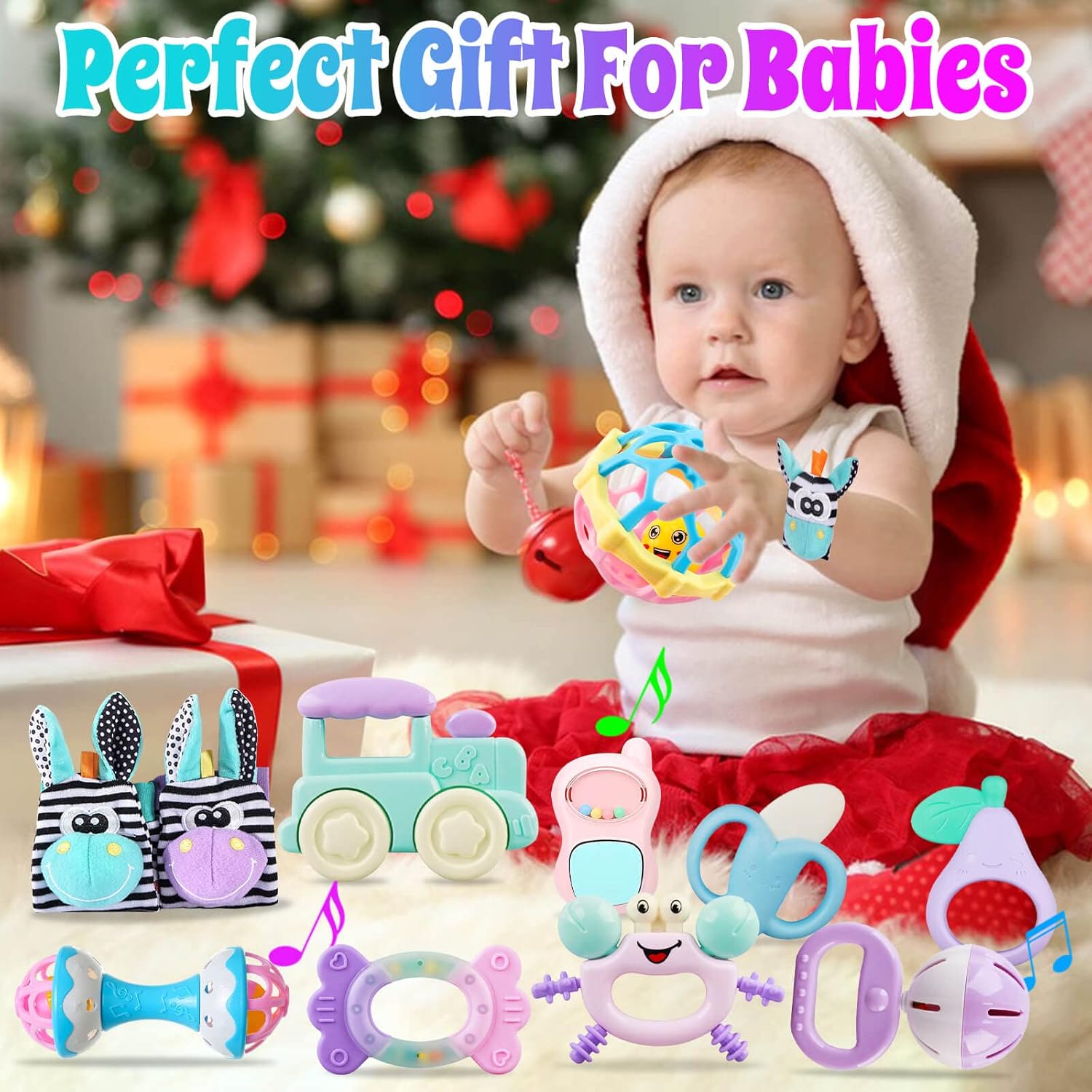 Baby Rattles 0-6 Months: Baby Toys Rattles for Babies 6-12 Months Infant Toys 0-3 Months Newborn Toys Teething Toys 3-6 Months - Baby Rattle Socks Baby Gifts for Boy Girl - Image 9