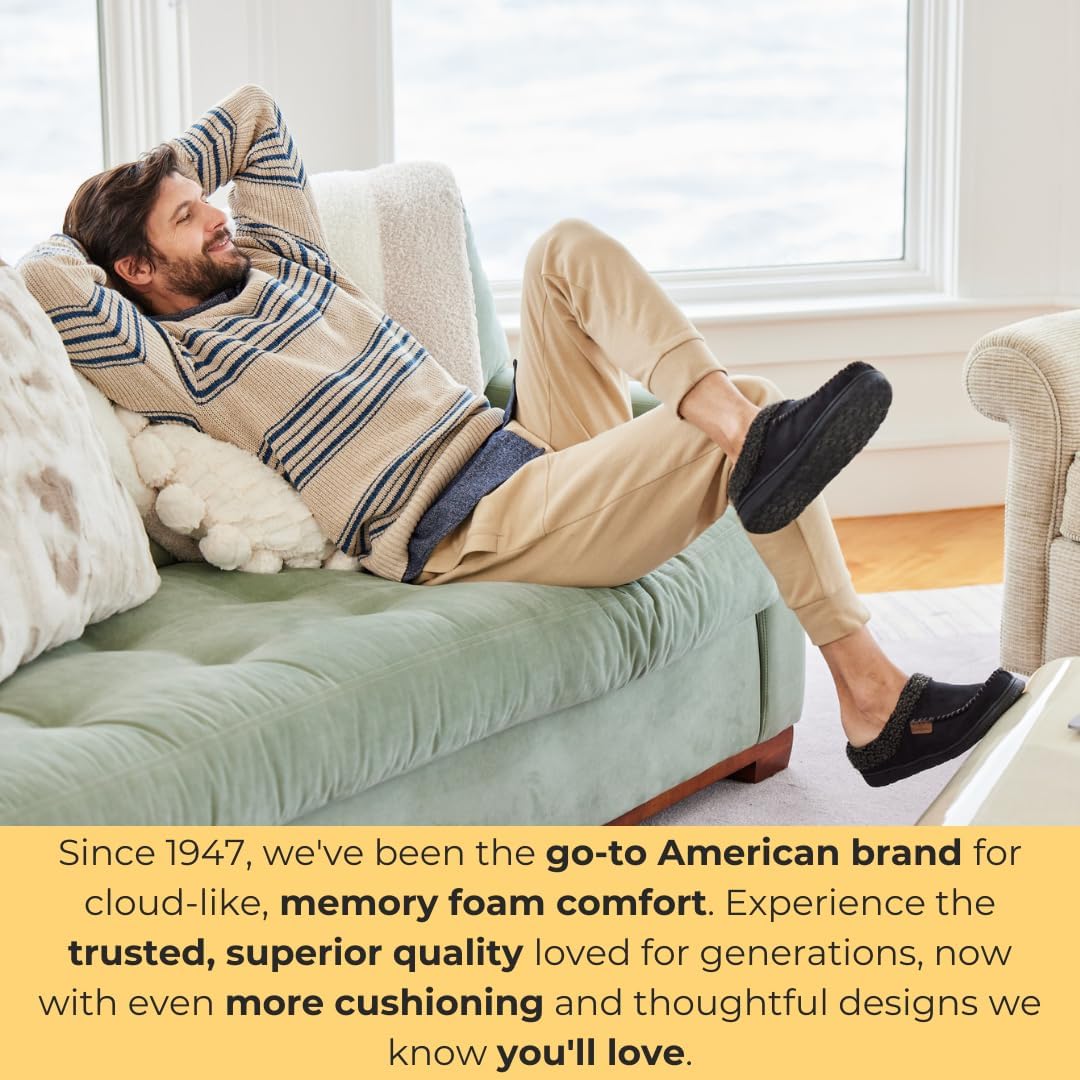 Dearfoams Mens Indoor/Outdoor Breathable Memory Foam Brendan Clog House Shoe Slipper with Wide Widths - Image 5