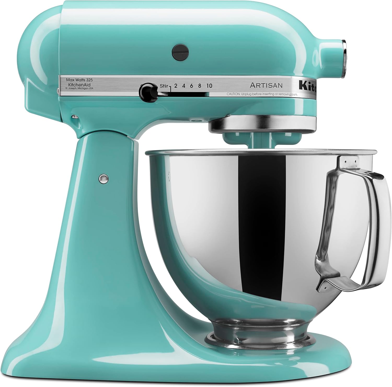 KitchenAid Artisan Series 5 Quart Tilt Head Stand Mixer with Pouring Shield KSM150PS, Removable bowl, Aqua Sky - Image 2