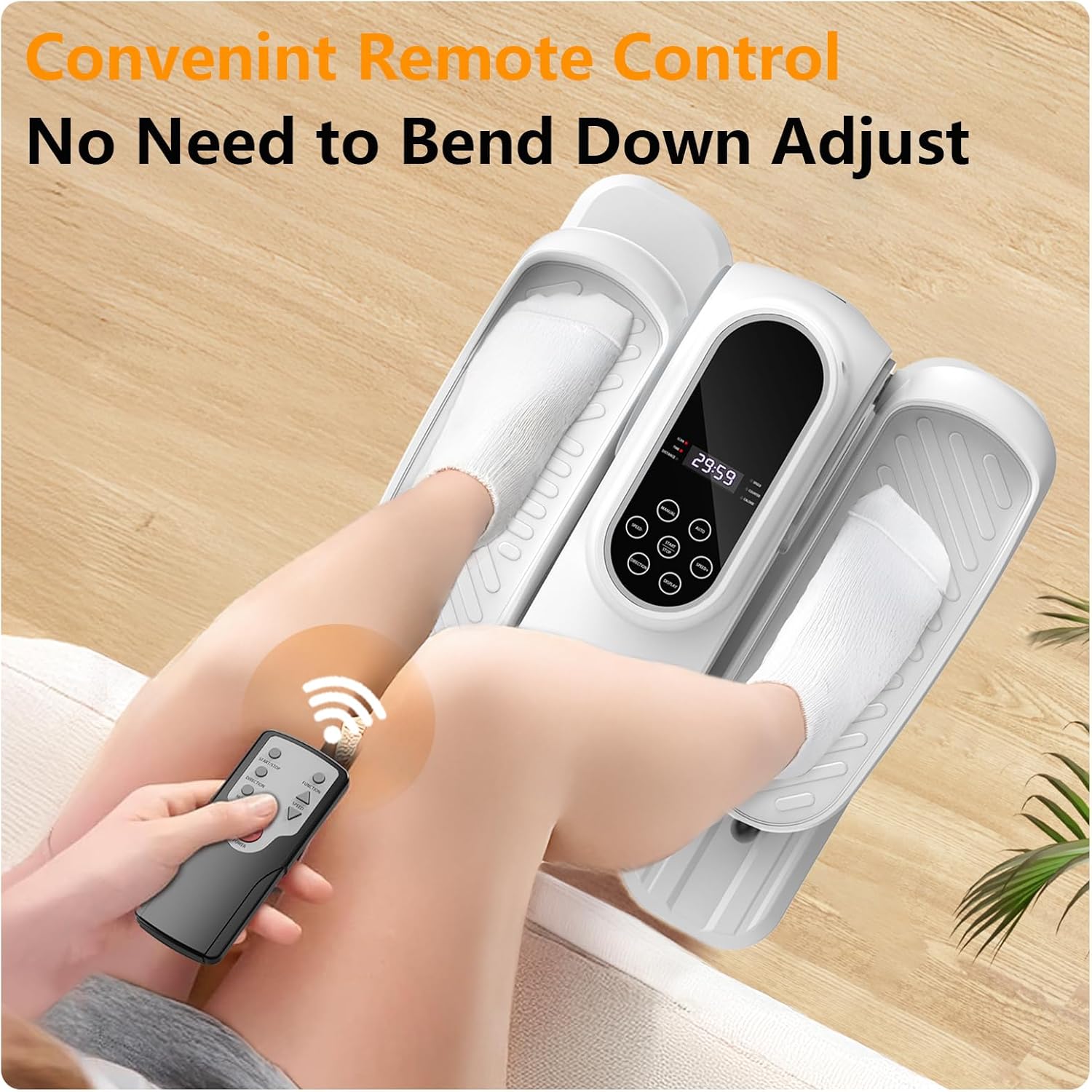 Under Desk Elliptical Exercise Machine, Ellipse Leg Exerciser As Seen On TV with 12 Speed, Electric Foot Leg Exerciser While Sitting for Seniors, Portable Seated Pedal Exerciser with Remote/LCD - Image 9