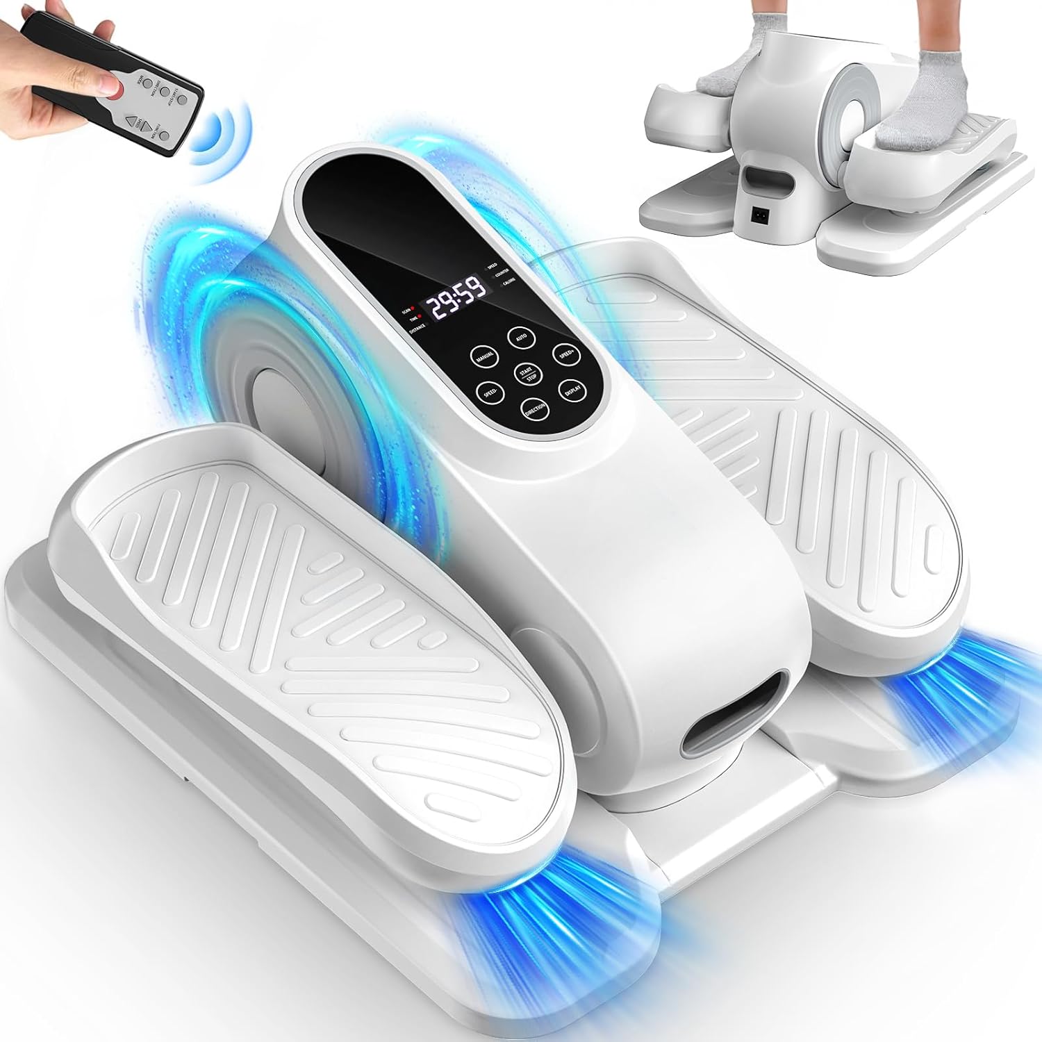 Under Desk Elliptical Exercise Machine, Ellipse Leg Exerciser As Seen On TV with 12 Speed, Electric Foot Leg Exerciser While Sitting for Seniors, Portable Seated Pedal Exerciser with Remote/LCD - Image 2