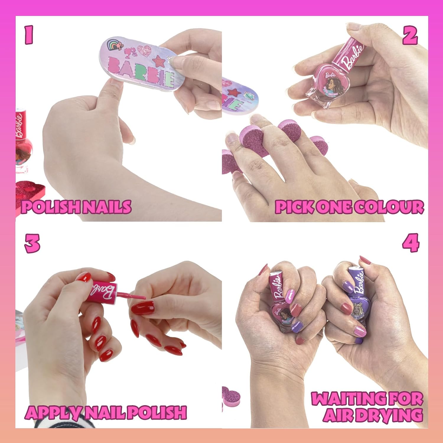 Barbie Movie Kids Makeup Kit for Girls, Real Washable Toy Makeup Set, Barbie Gift, Play Makeup and Pretend Play Toys Ages 3 4 5 6 7 8 9 10 11 12, by Townley Girl - Image 5