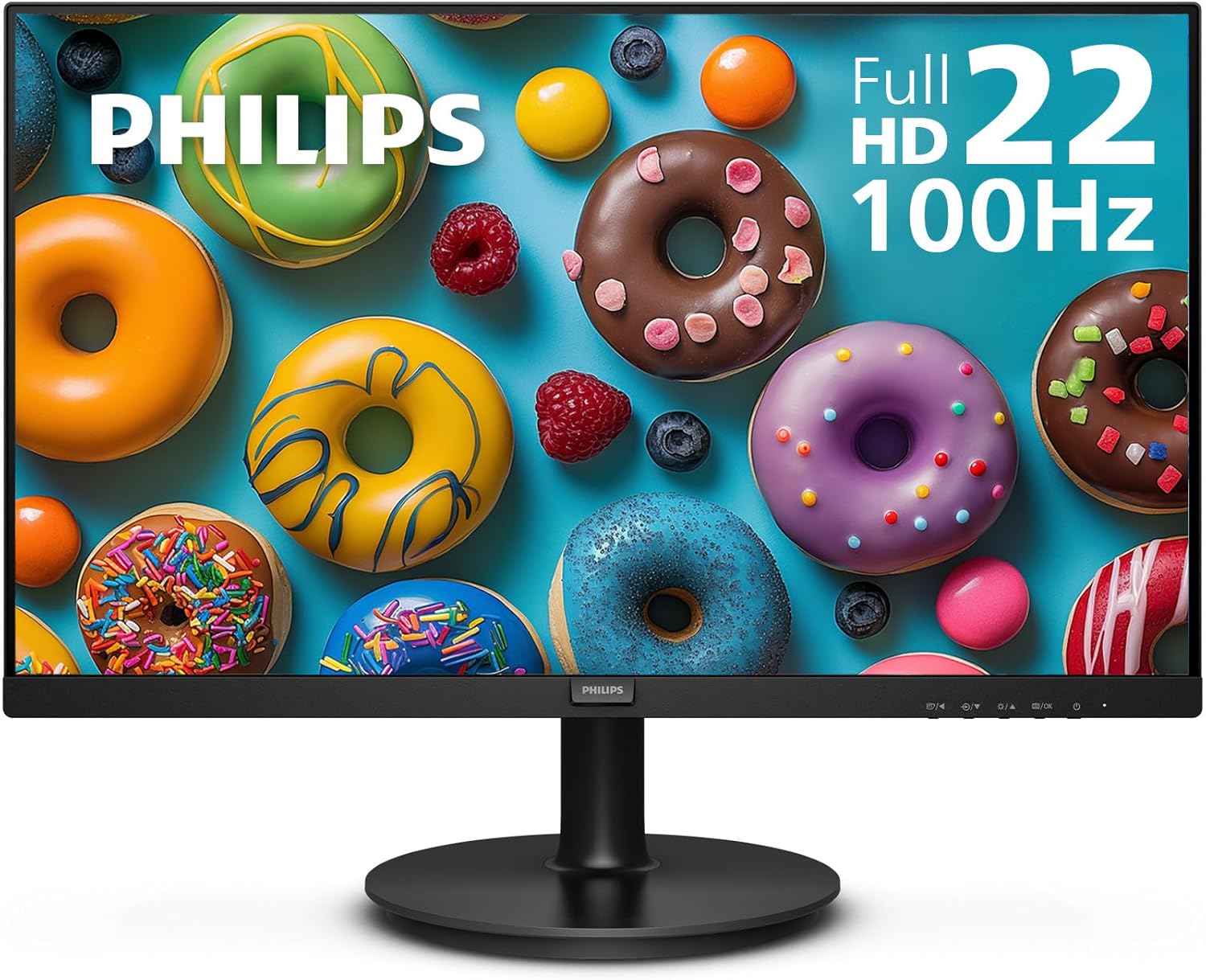 Philips 22 inch Class Thin Full HD (1920 x 1080) Monitor, 100Hz Refresh Rate, VESA, HDMI x1, VGA x1, LowBlue Mode, Adaptive Sync, 4 Year Advance Replacement Warranty, 221V8LB - Image 2