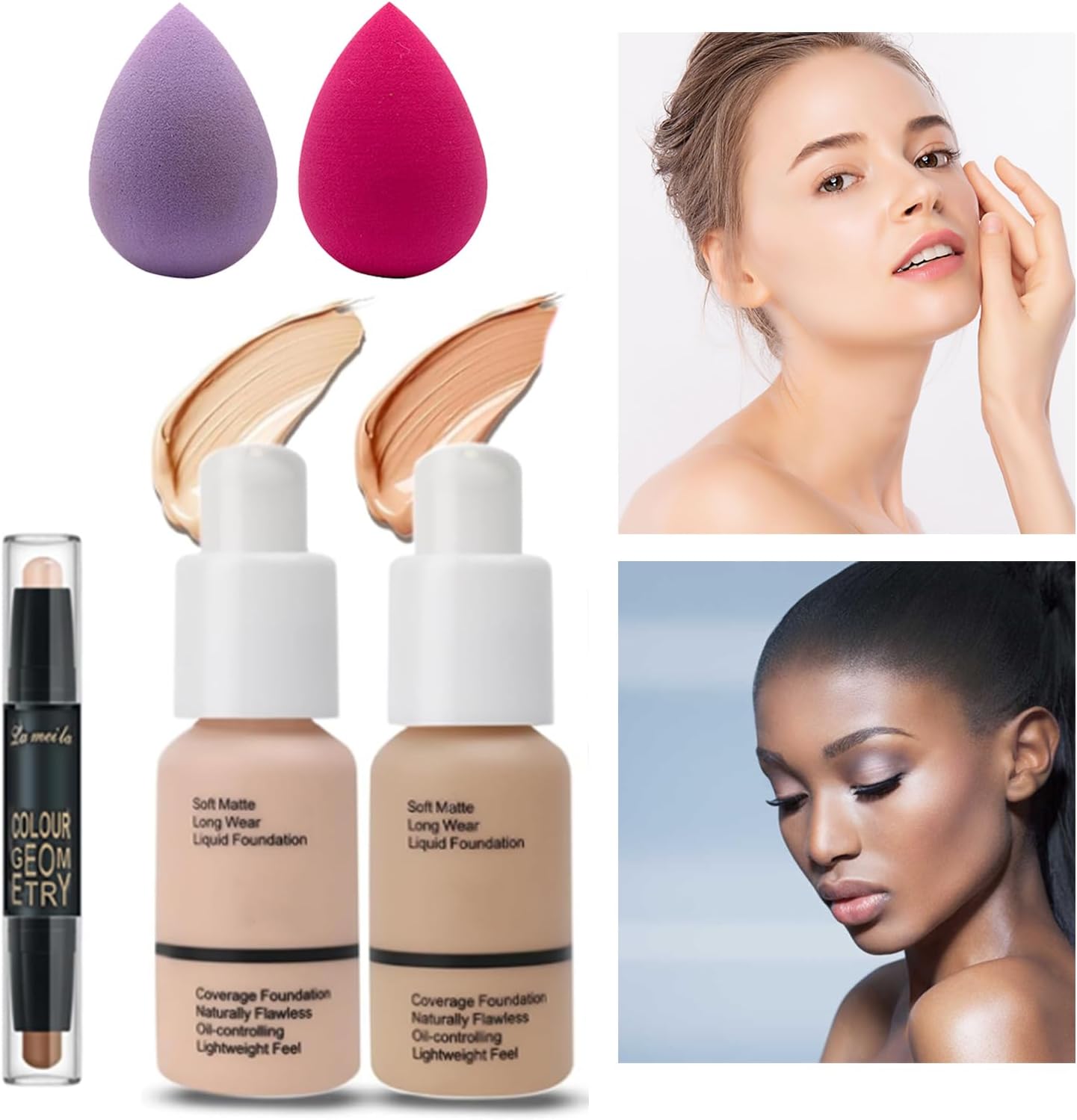 28 Pcs All in One Full Makeup Kit for Women, Makeup Set for Women&Beginner,Eyeshadow, Foundation, Lipsticks, Eyeliner, Mascara, Brow Soap Make Up Gift Set for Women Teen Makeup Kit For Girl - Image 7