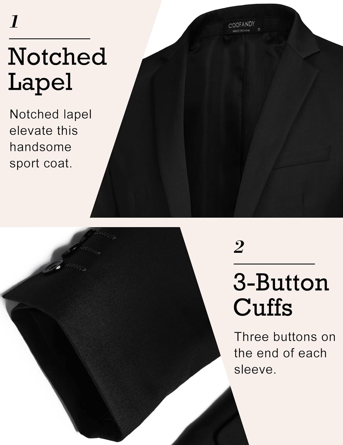 COOFANDY Mens Sport Coat Casual Blazer One Button Business Suit Jacket - Image 5