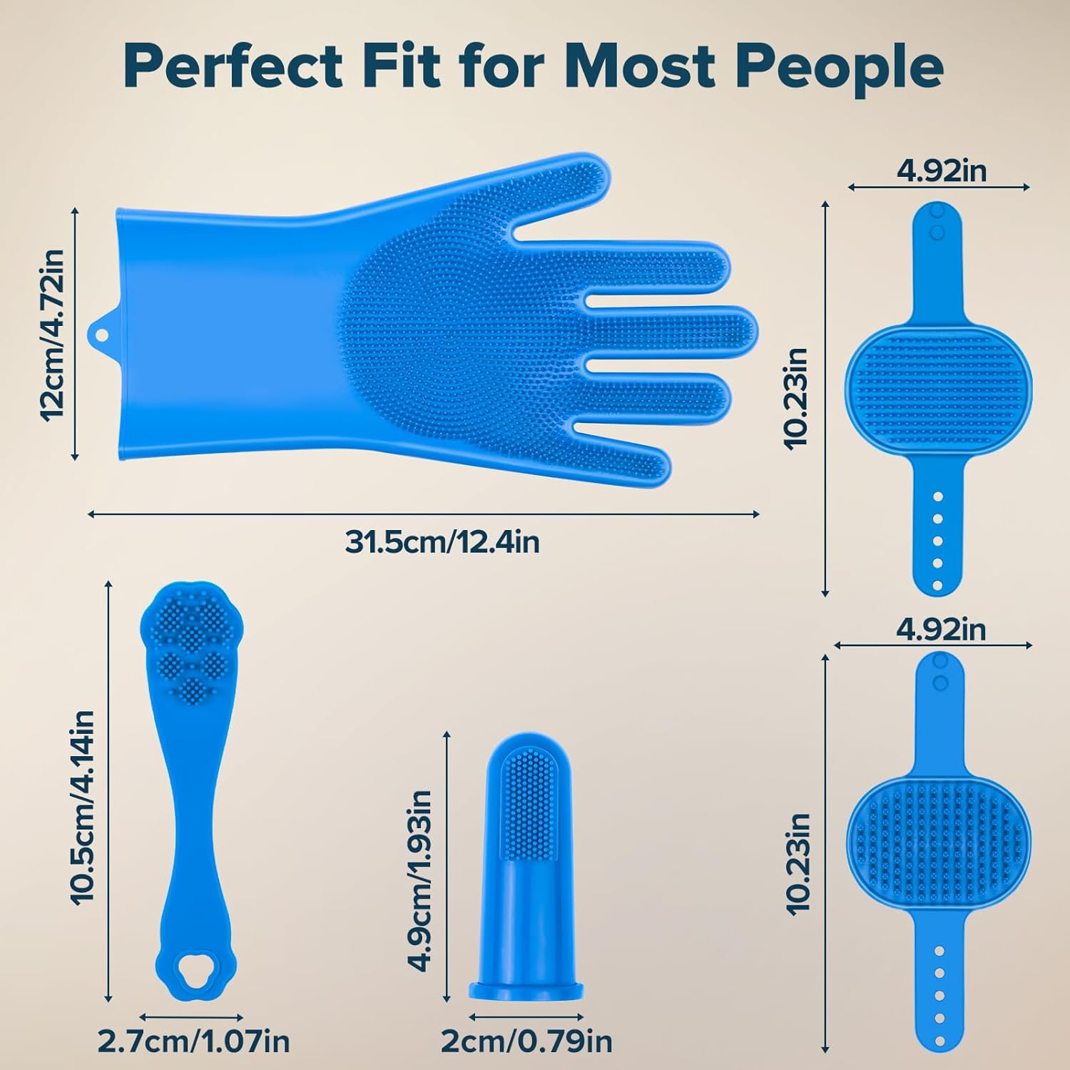 6PCS Pet Grooming Kit | Dog Washing Gloves | Dog Bath Brush | Dog Toothbrush Finger | Dog Bath Gloves | Dog Shampoo Brush | Pet Grooming Gloves | Cat Bathing Supplies | Dog Bath Supplies - Image 8