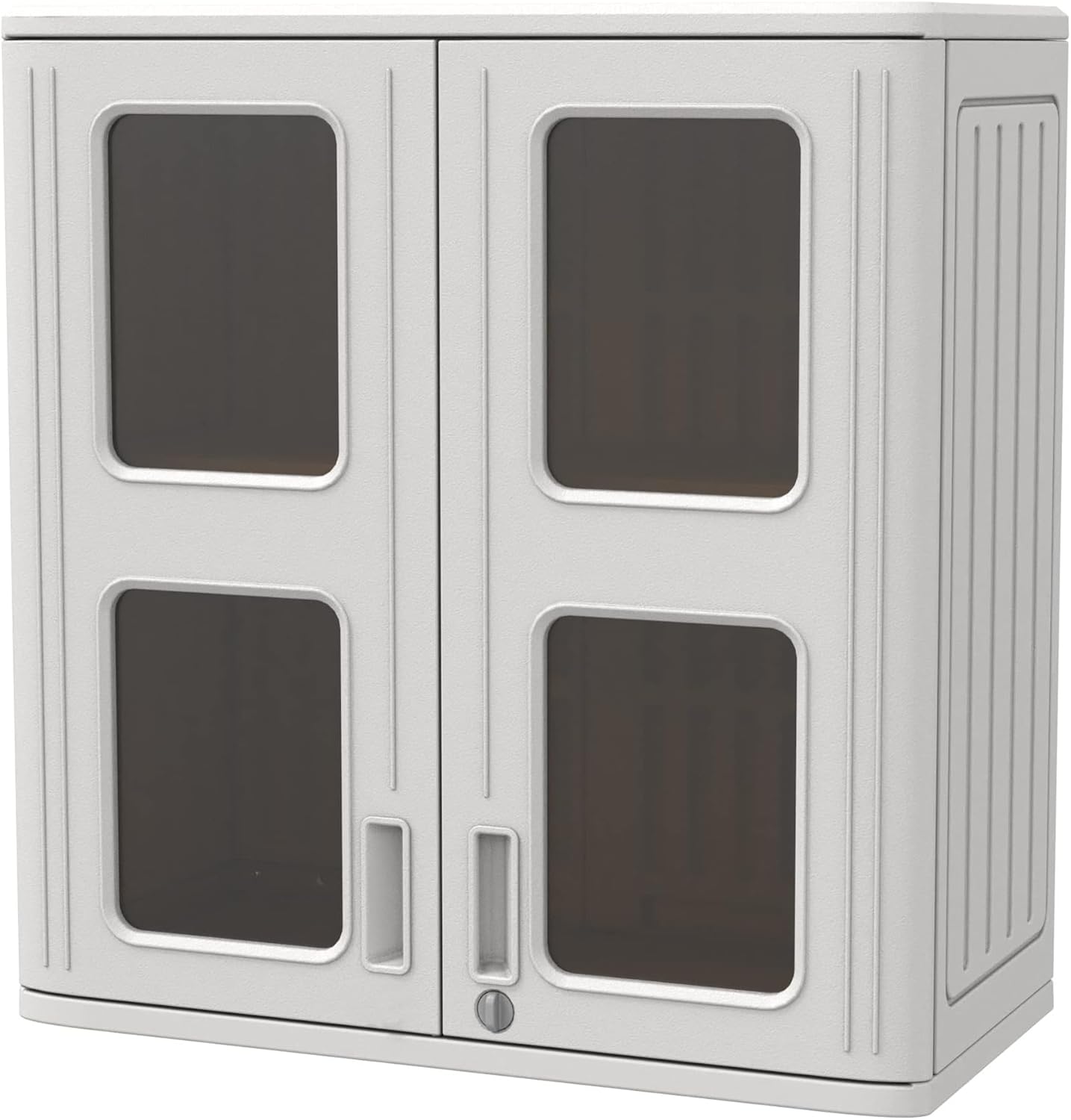 ADDOK Wall Cabinet Storage with Metal Shelf, 29"x30" Resin Storage Cabinet Wall Mounted for Indoor & Outdoor, Versatile Shed/Cabinet for Bathroom Laundry Bedroom Closet Pantry Organizers and Storage - Image 2