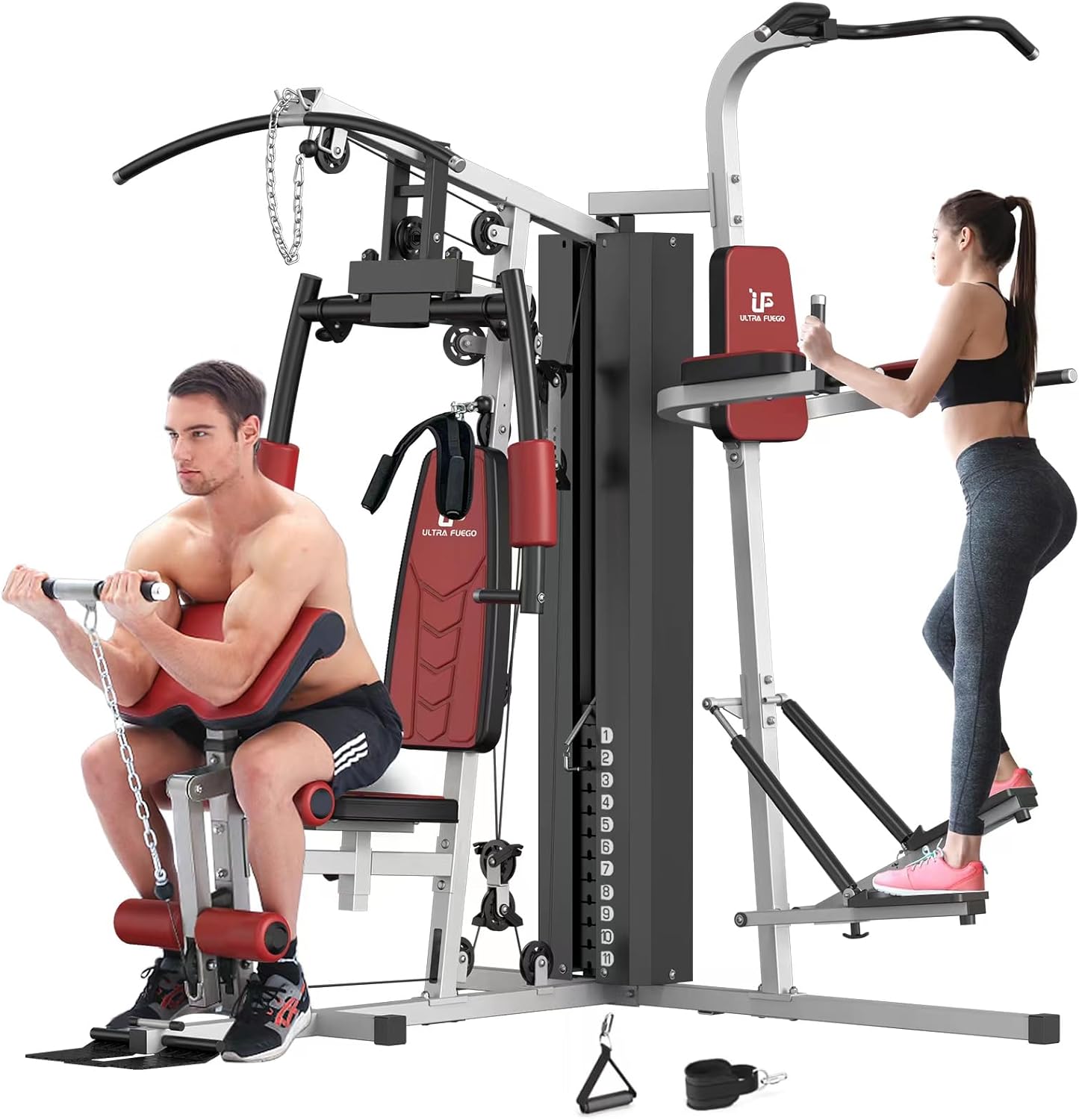 Multifunctional Home Gym Equipment Workout Station with Pulley System, Arm, and Leg Developer for Full Body Training - Image 2