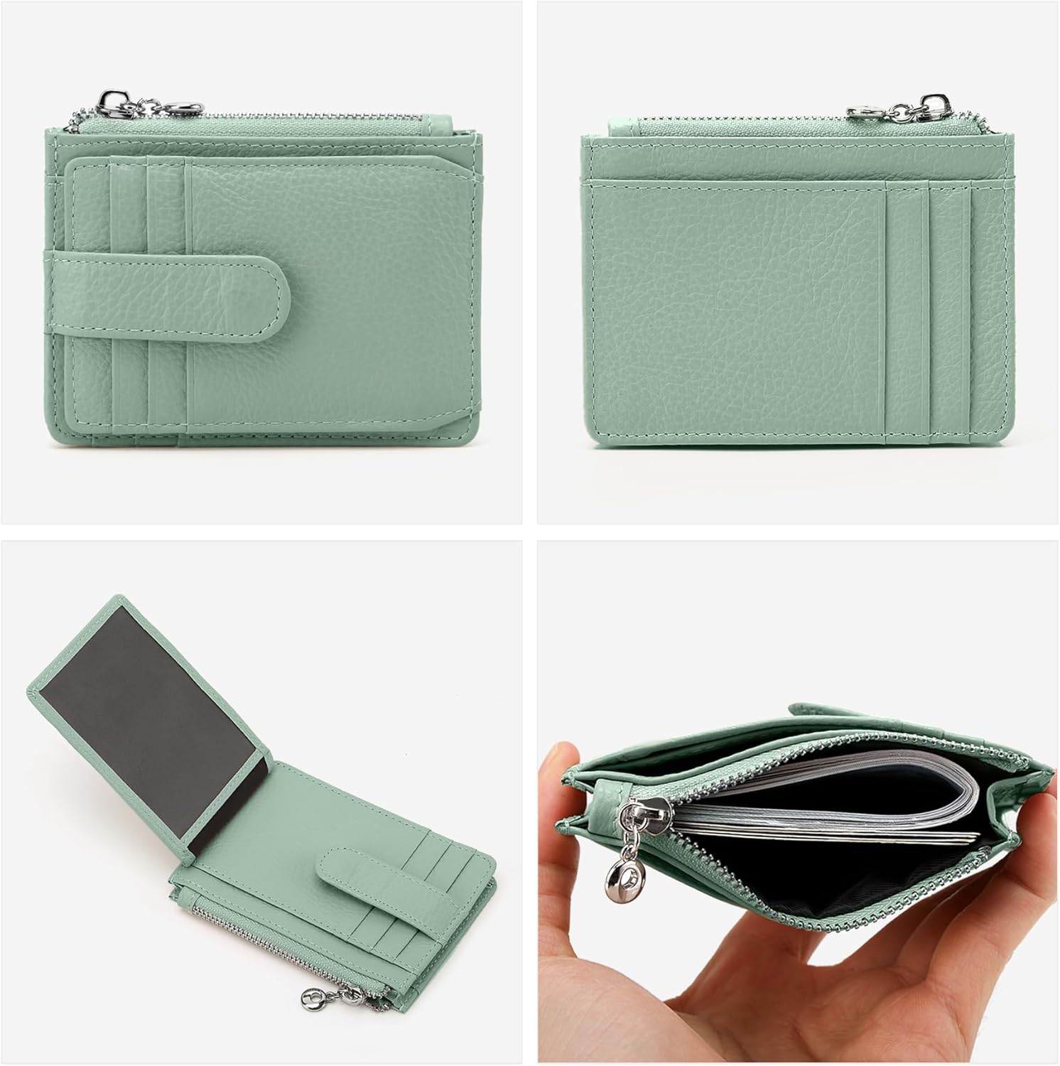 Slim Wallet for Women Thin Womens Card Holder RFID Blocking Genuine Leather Small Wallets - Image 5