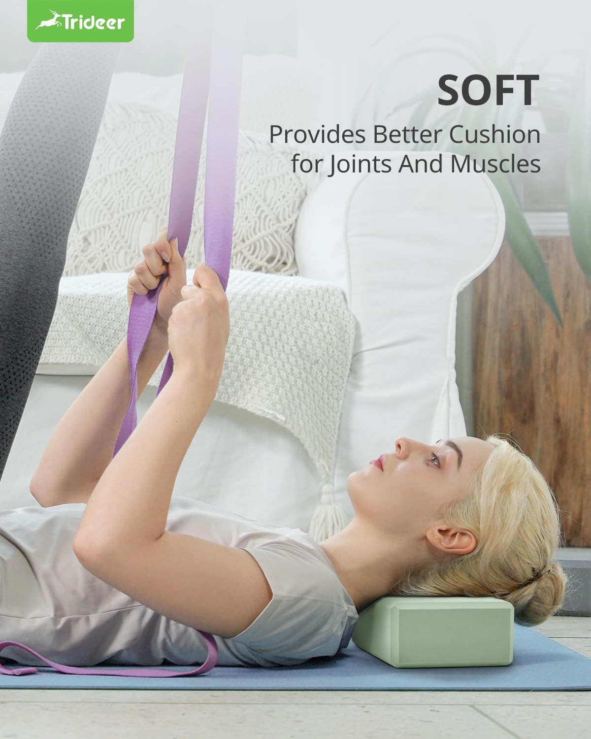 Trideer Yoga Block, Soft Non-Slip Surface Premium Foam Blocks, Supportive, Lightweight, Odor Resistant, Yoga Accessories for Pilates Meditation General Fitness Stretching Toning - Image 5