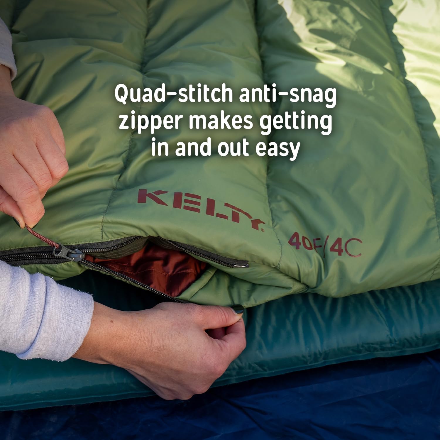Kelty Cosmic 20 Down Mummy Sleeping Bag for Backpacking, Campers, 550 Fill Power, Recycled Fabrics with PFAS-Free DWR, Designed in Sunny Colorado, USA, 2024 Model - Image 9