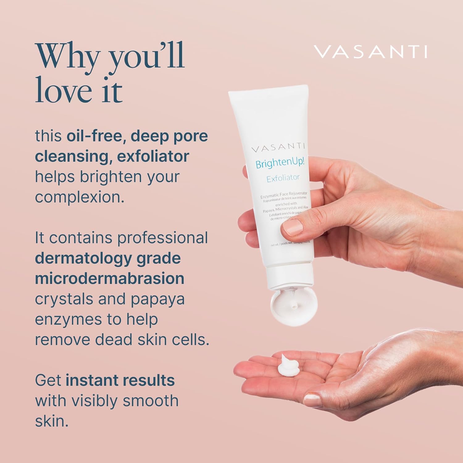 VASANTI Exfoliating Face Wash, Original Size (120g) - Enzymatic Face Rejuvenator which is Enriched with Papaya, Microcrystals, Aloe Vera - Get Healthy Glowing Skin - Image 9