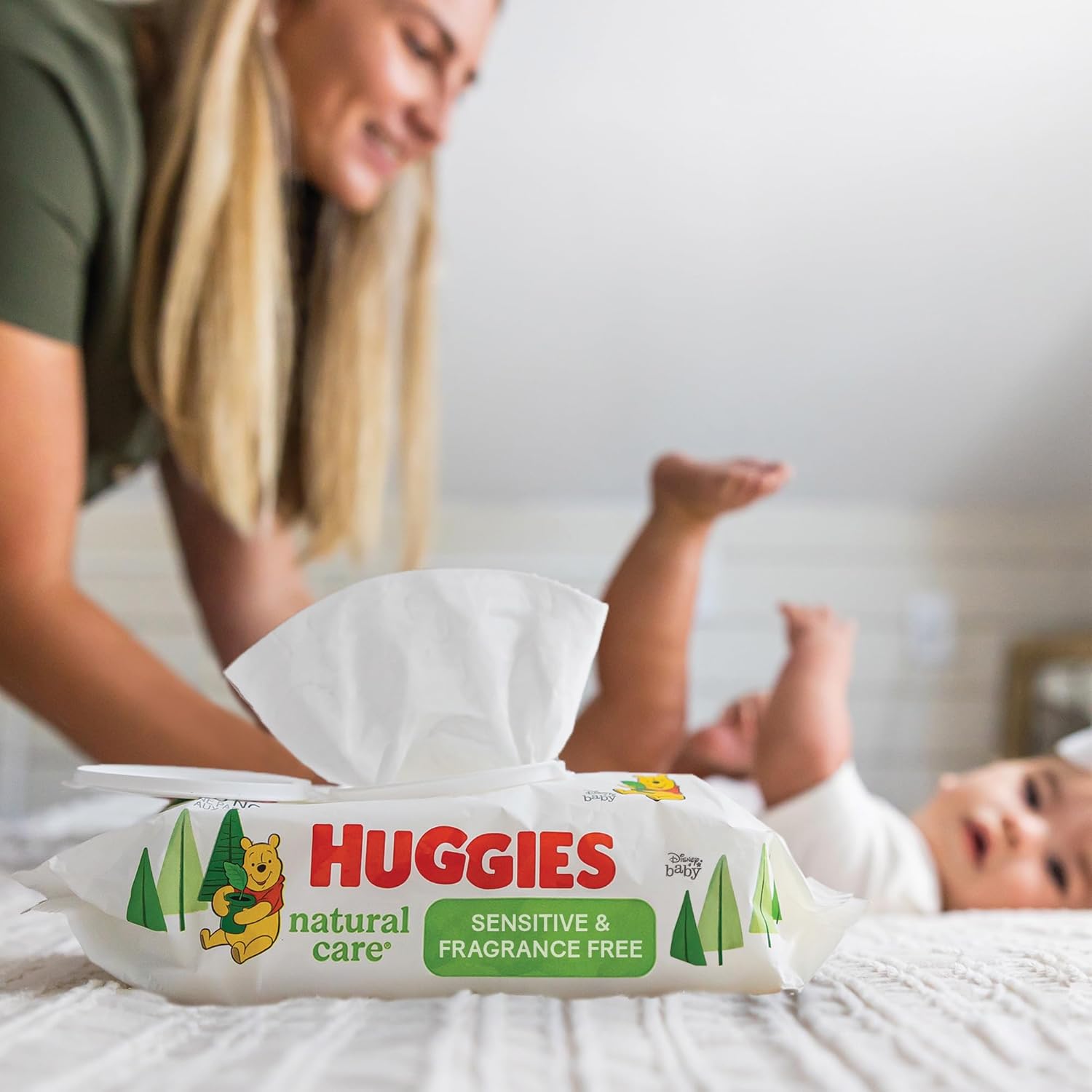 Huggies Natural Care Sensitive Baby Wipes, Unscented, Hypoallergenic, 6 Flip-Top Packs (288 Wipes Total) - Image 8
