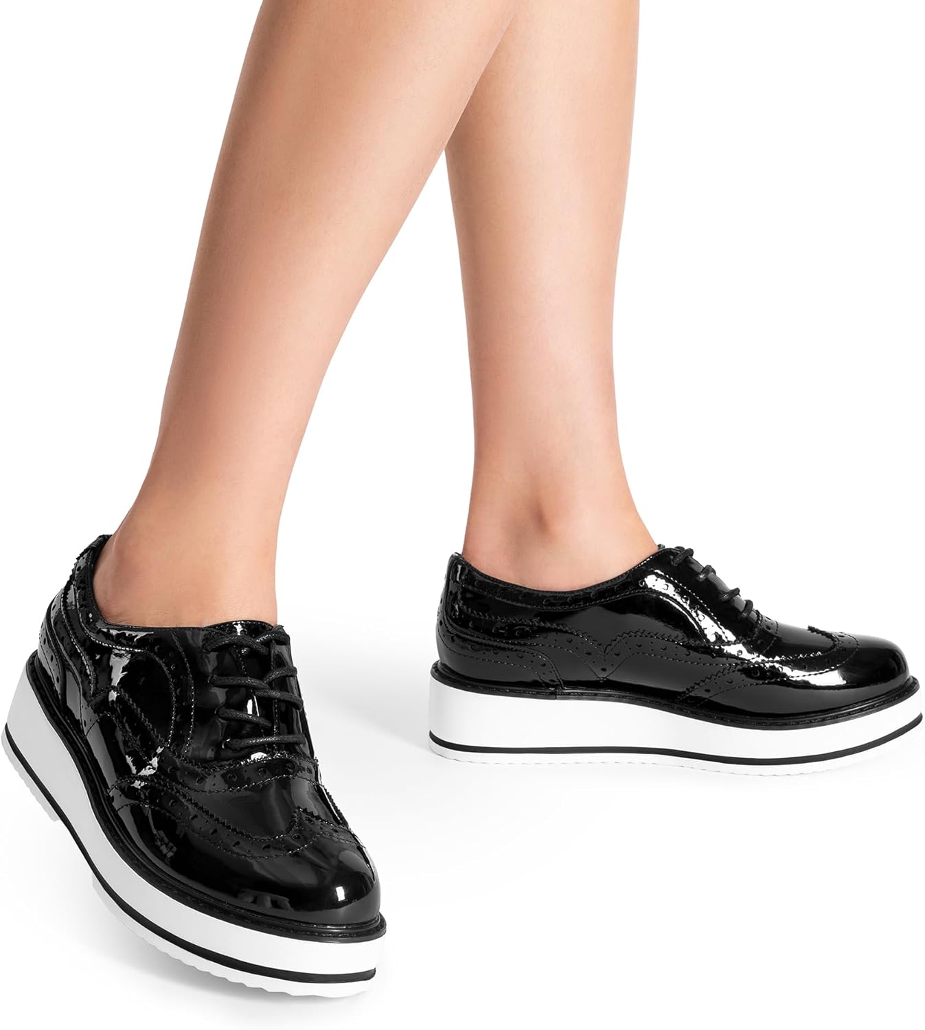 DREAM PAIRS Women's Platform Oxfords Lace-up Wingtips Round Toe Dress Shoes - Image 8