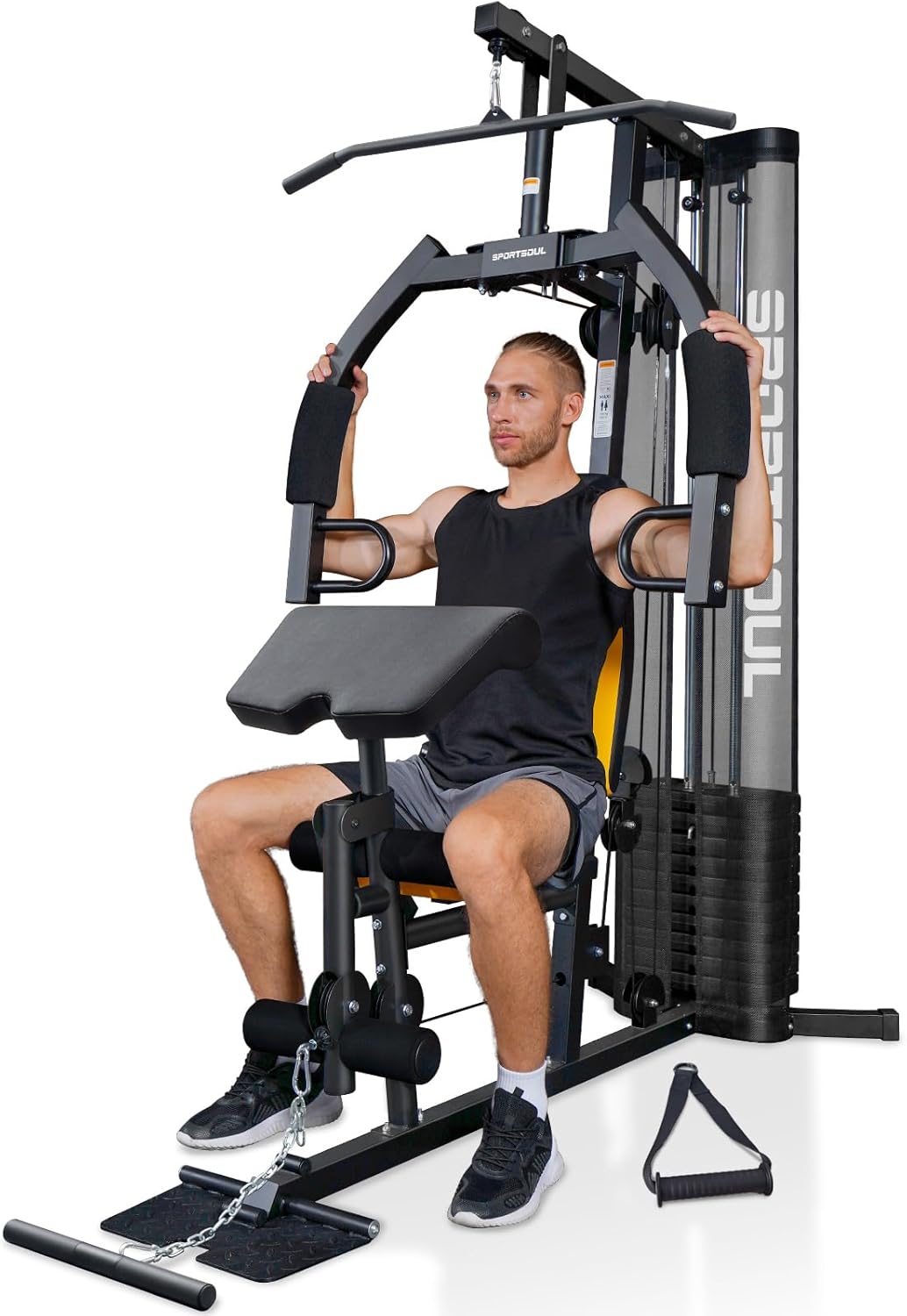 Home Gym Multifunctional Home Gym Equipment, 6 Workout Stations with 125LBS Weight Stack, Home Gym System for Full Body Training, Total Gym Exercise and Training Equipment with Pulley System - Image 2