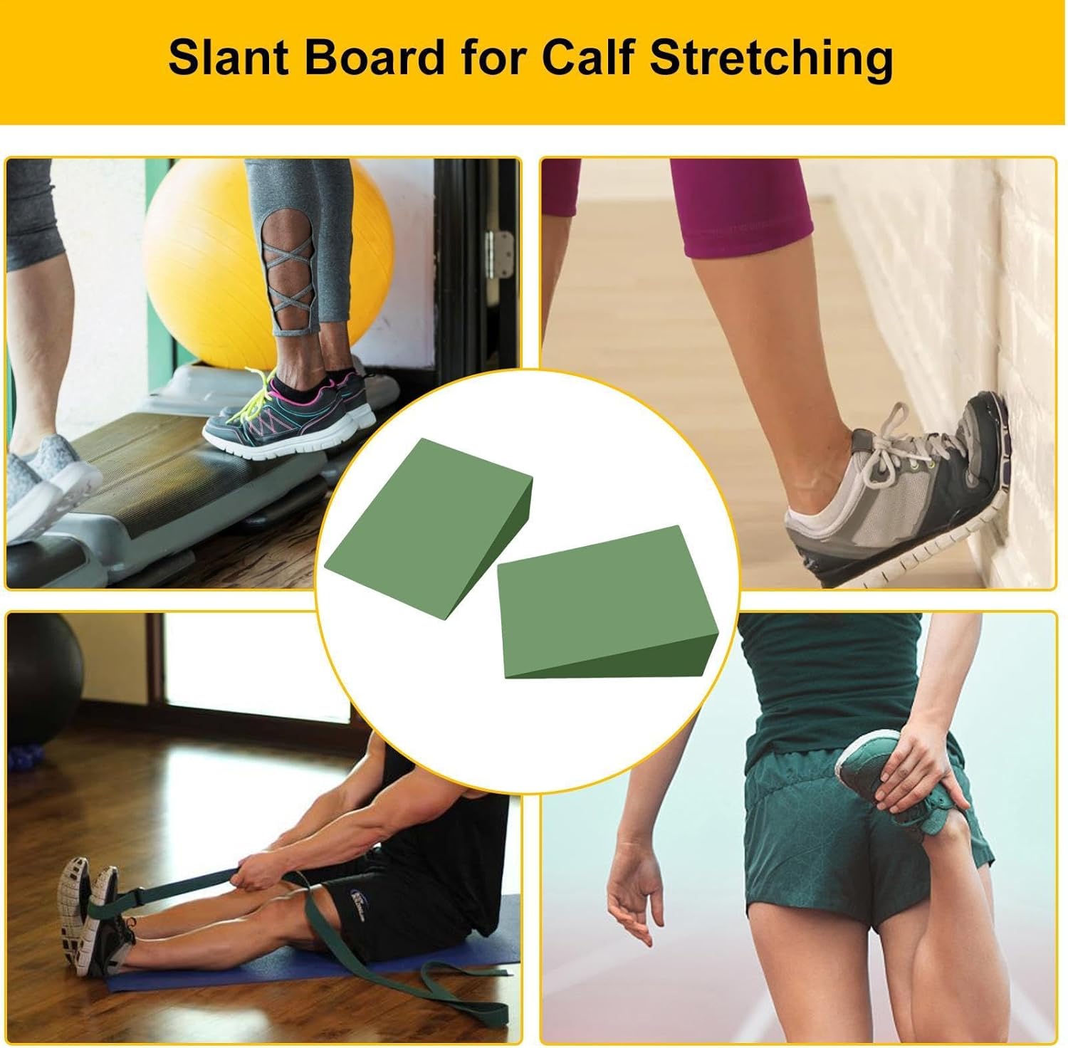 Squat Wedge Block - EVA Yoga Foam Wedge | Supportive Yoga Block | Support Foam Incline Slant Board | Workout Yoga Blocks for Fitness, Pushup, Weightlifting, Foot Stretching - Image 5