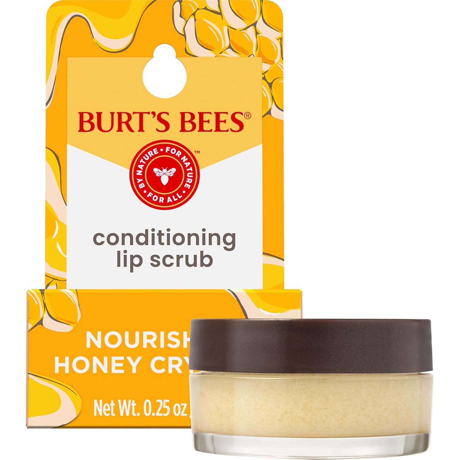 Burt's Bees Conditioning Honey Lip Scrub, Exfoliates & Conditions Dry Lips, with Honey Crystals, Use with Overnight Intense Lip Treatment, Natural Origin Lip Care, 0.25 oz. - Image 14