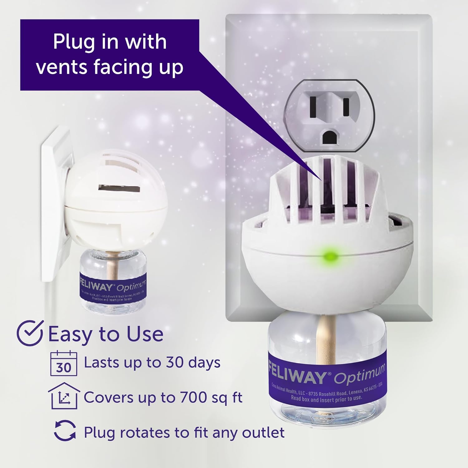 FELIWAY Optimum Cat, Enhanced Calming Pheromone Diffuser, 30 Day Starter Kit (48 mL) - Image 7