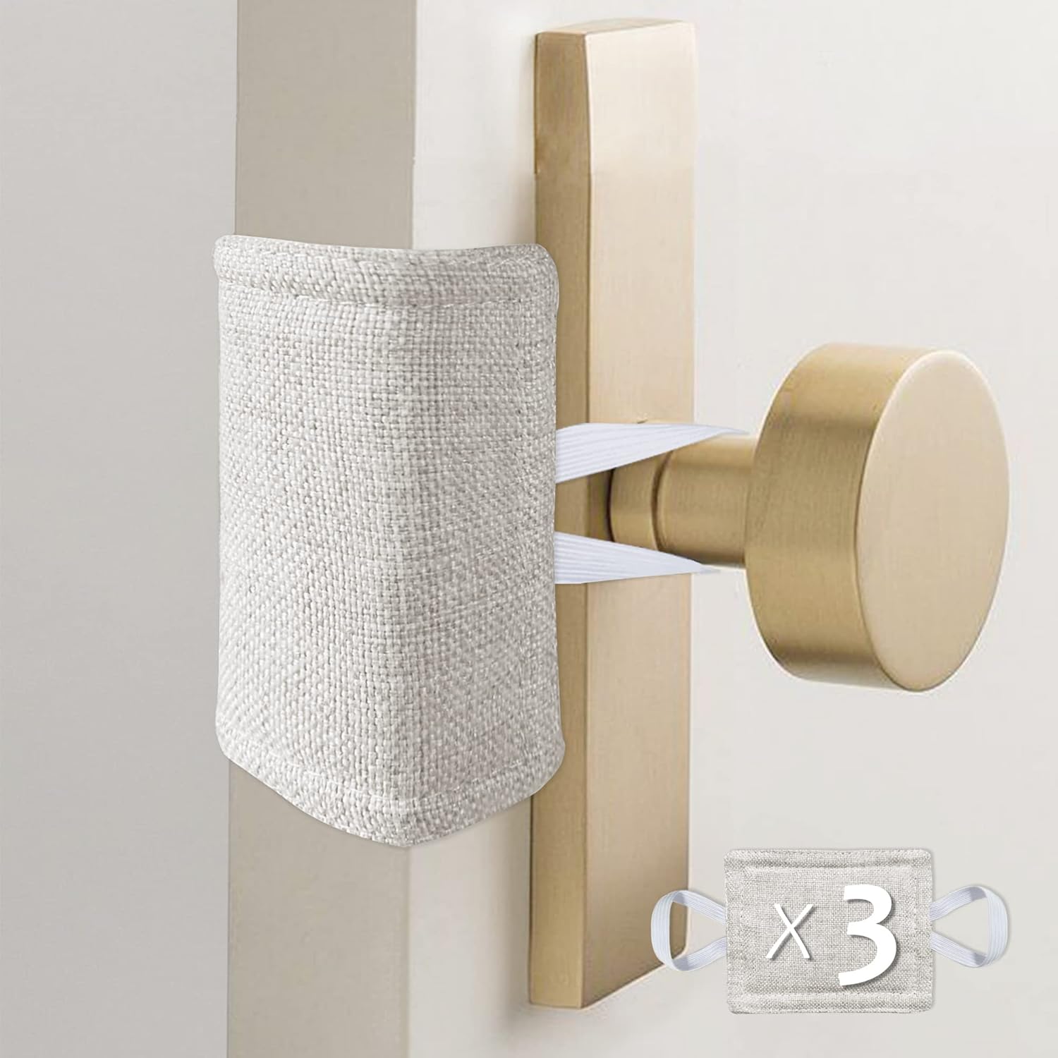 Door Silencer Quiet Door Closer Cushion, Padded Door Latch Cover for Nursery, Baby, Light Sleepers Noise Reduced Prevent from Locking for Toddler Safety - 4 x 3 inch, Natural Colored, Pack-3 - Image 5