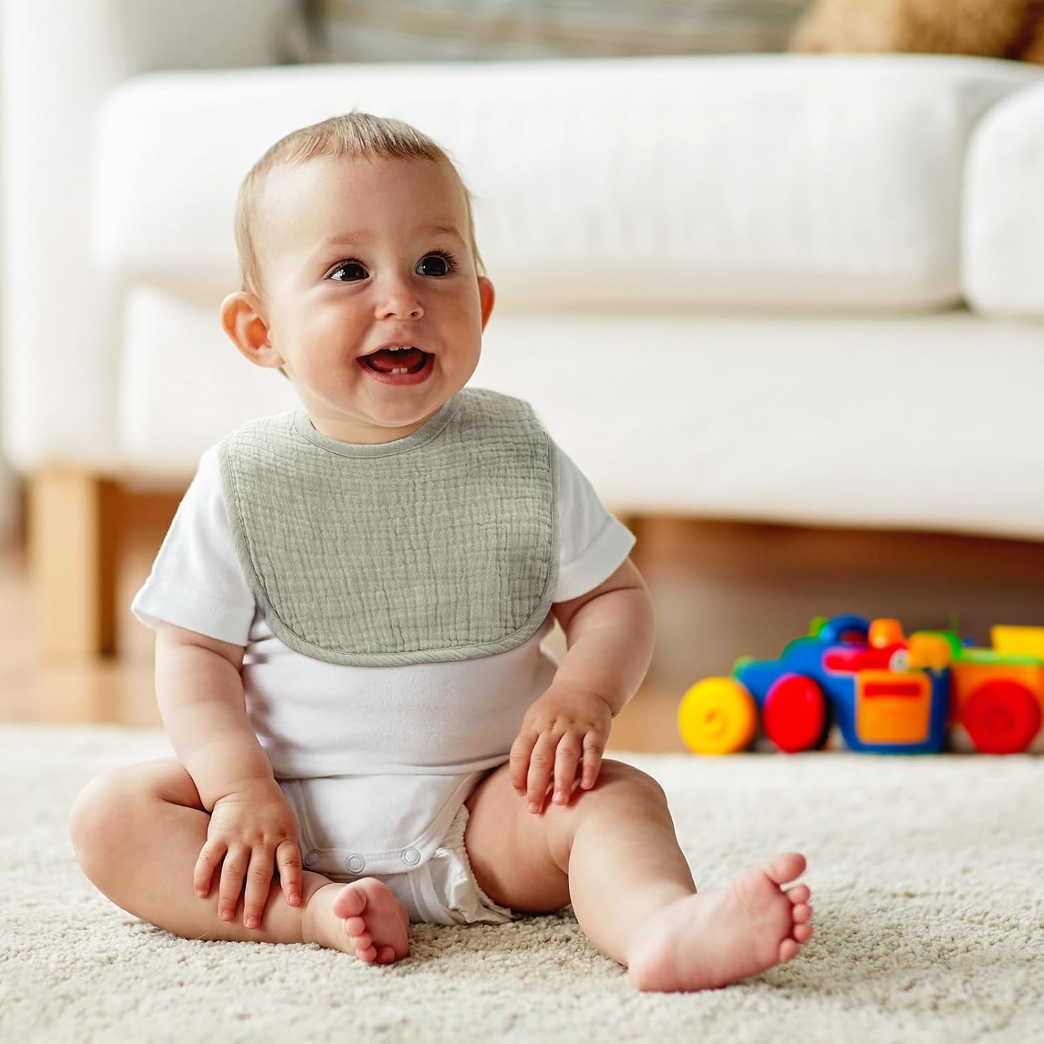 Muslin Baby Bibs for Unisex Boys Girls, Soft Cotton Baby Drool Bibs, Drooling and Teething Bibs for Infant, Newborn - Image 4