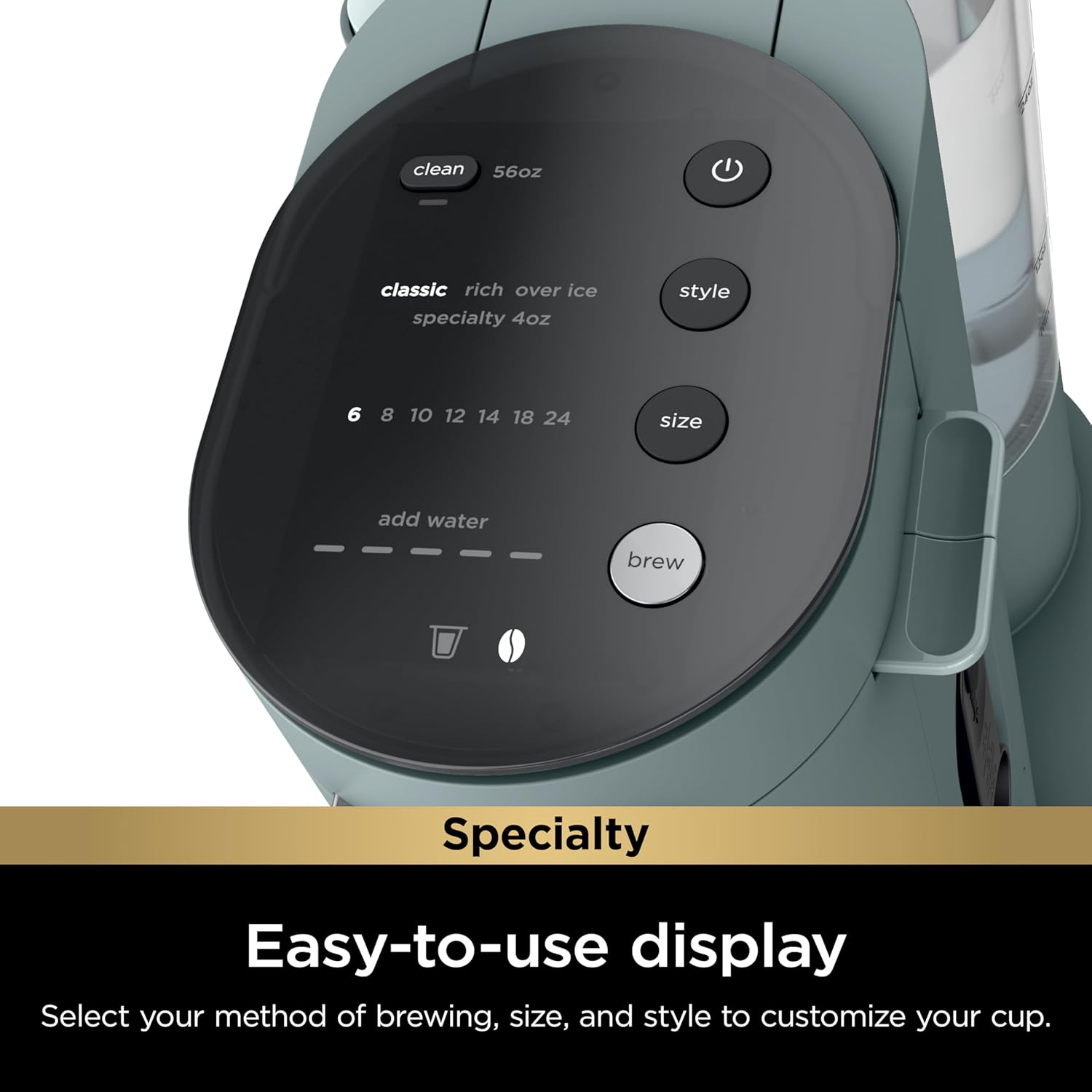 Ninja Pods & Grounds Specialty Single-Serve Coffee Maker, K-Cup Pod Compatible, Built-In Milk Frother, 6-oz. Cup to 24-oz. Travel Mug Sizes, Iced Coffee Maker, 1550 watts, Sage Green, PB051SG - Image 9