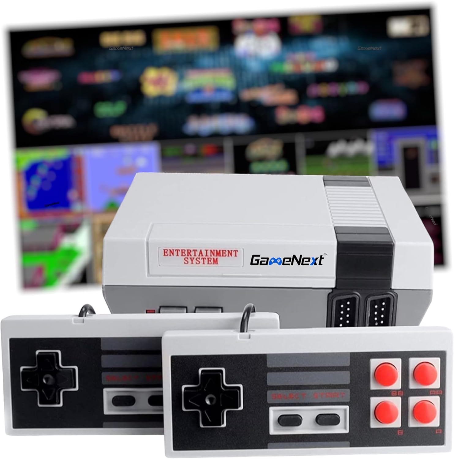 Retro Game Console, AV Classic Mini Video Game Consoles Built-in with 620 Games Dual Players Mode Console with 2 Controllers Handheld Games for Kids & Adults - Image 2