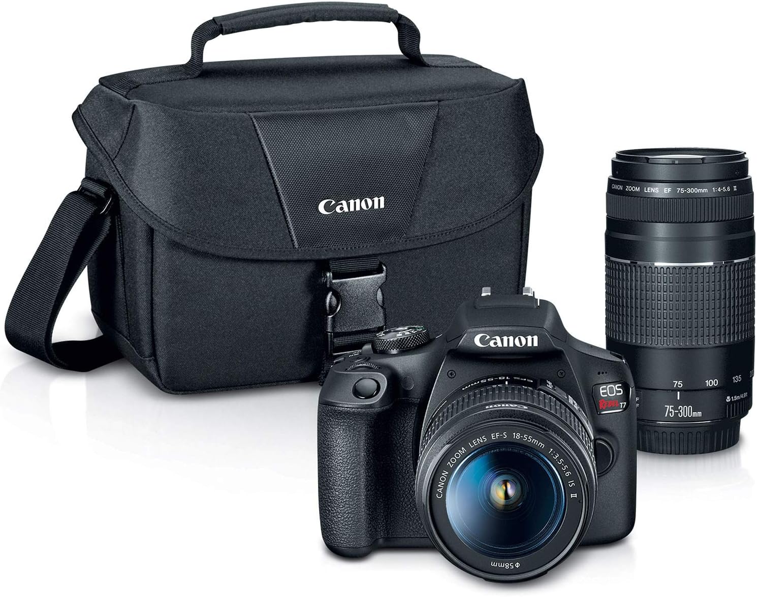 Canon EOS Rebel T7 DSLR Camera|2 Lens Kit with EF18-55mm + EF 75-300mm Lens, Black - Image 2