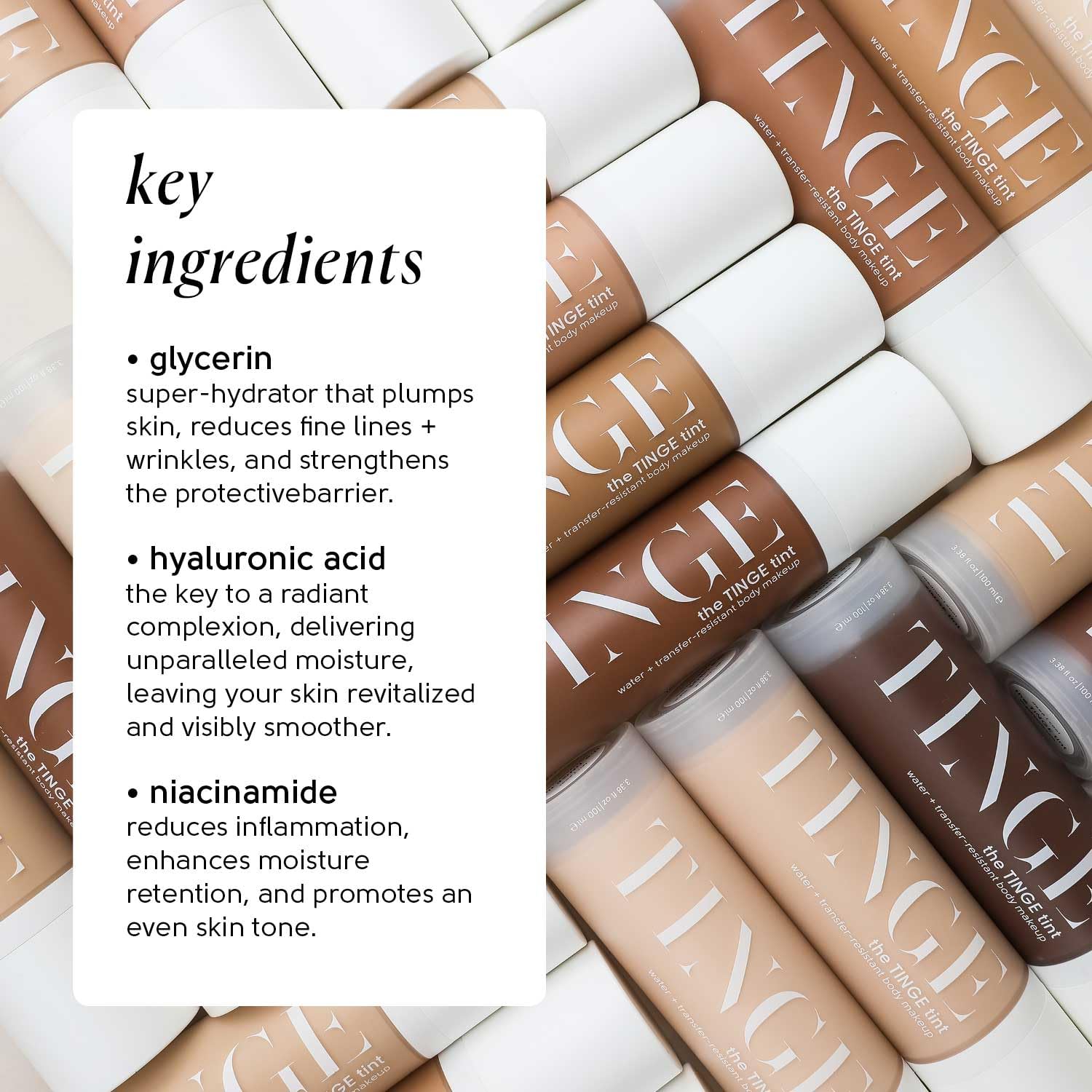 Tinge Tint Body Makeup, Lasts Up to 48 Hours, Medium Coverage Cream With Amino Acids, Hyaluronic Acid & Lysine, Semi Matte Finish, Water & Transfer Resistant, Fragrance Free, 3.38 Fl Oz - Deep Cool - Image 9