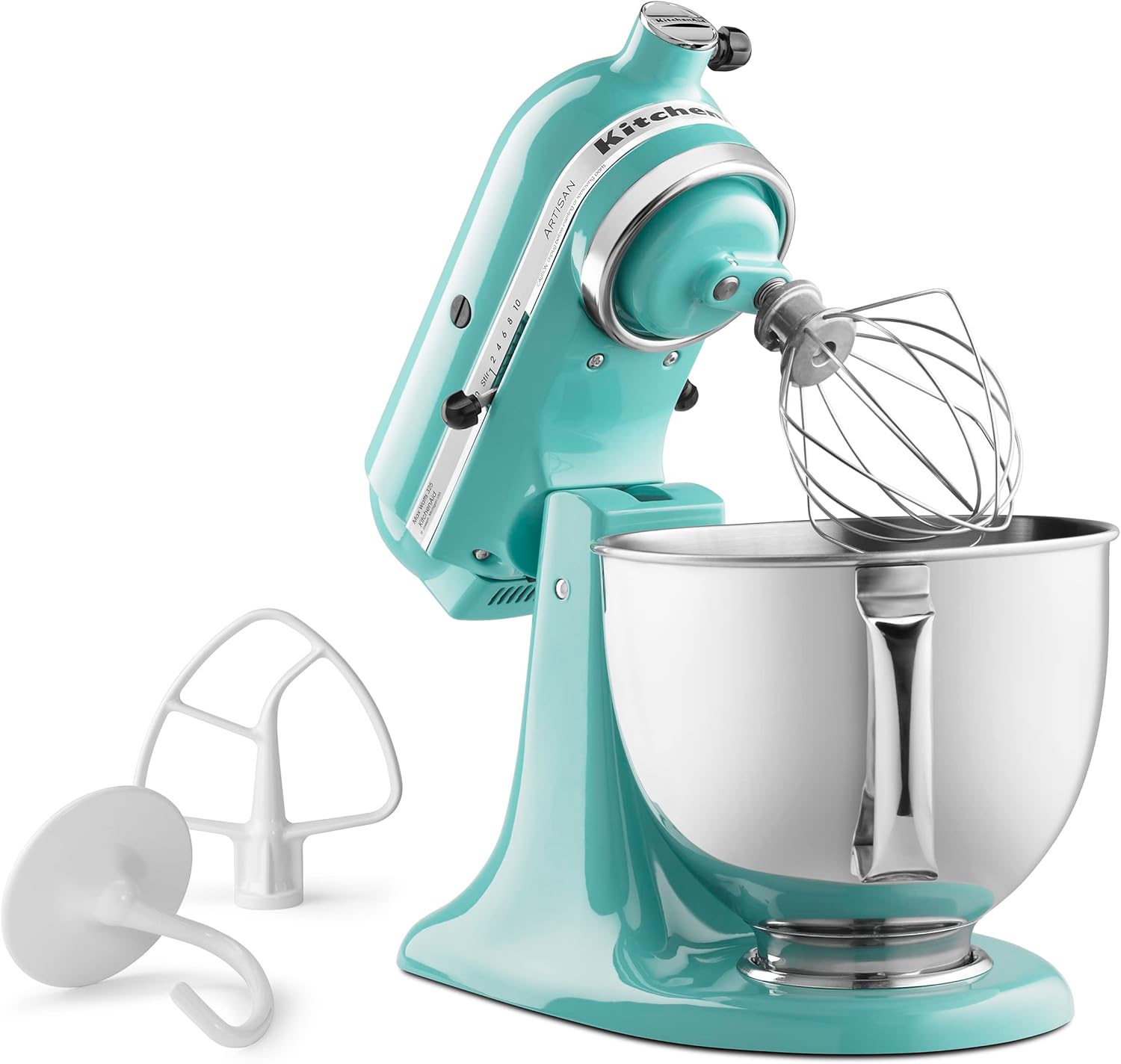 KitchenAid Artisan Series 5 Quart Tilt Head Stand Mixer with Pouring Shield KSM150PS, Removable bowl, Aqua Sky - Image 4