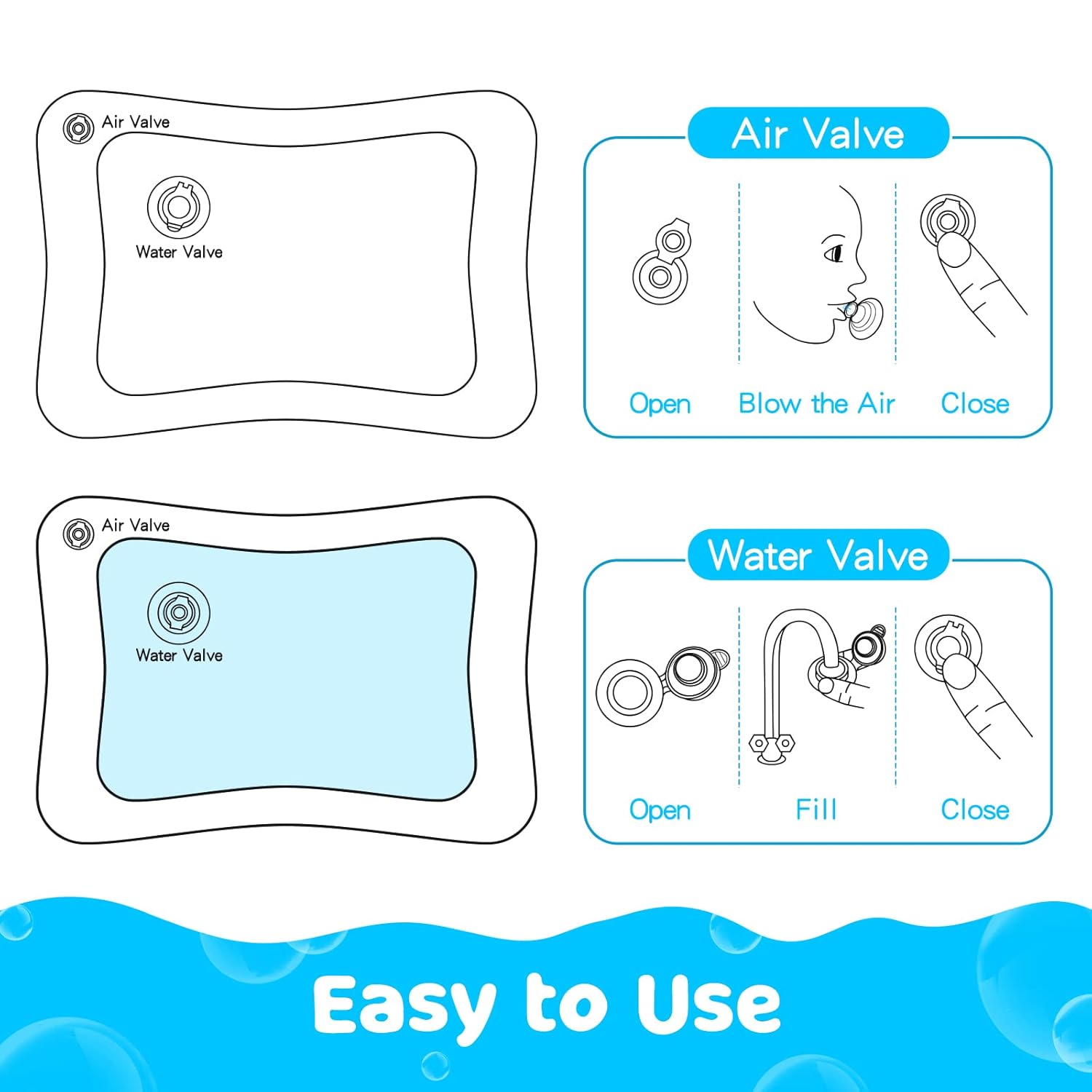 Tummy Time Water Mat丨Inflatable Tummy Time Water Play Mat for Babies, Infants and Toddlers 3 to 12 Months Promote Development Toys Baby Gifts - Image 7