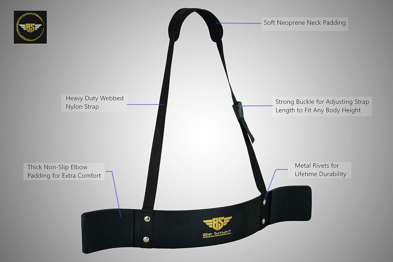 Arm Blaster for Biceps & Triceps Dumbbells & Barbells Curls Muscle Builder Bicep Isolator for Big Arms Bodybuilding & Weight Lifting Support for Strength & Muscle Gains by Be Smart - Image 4