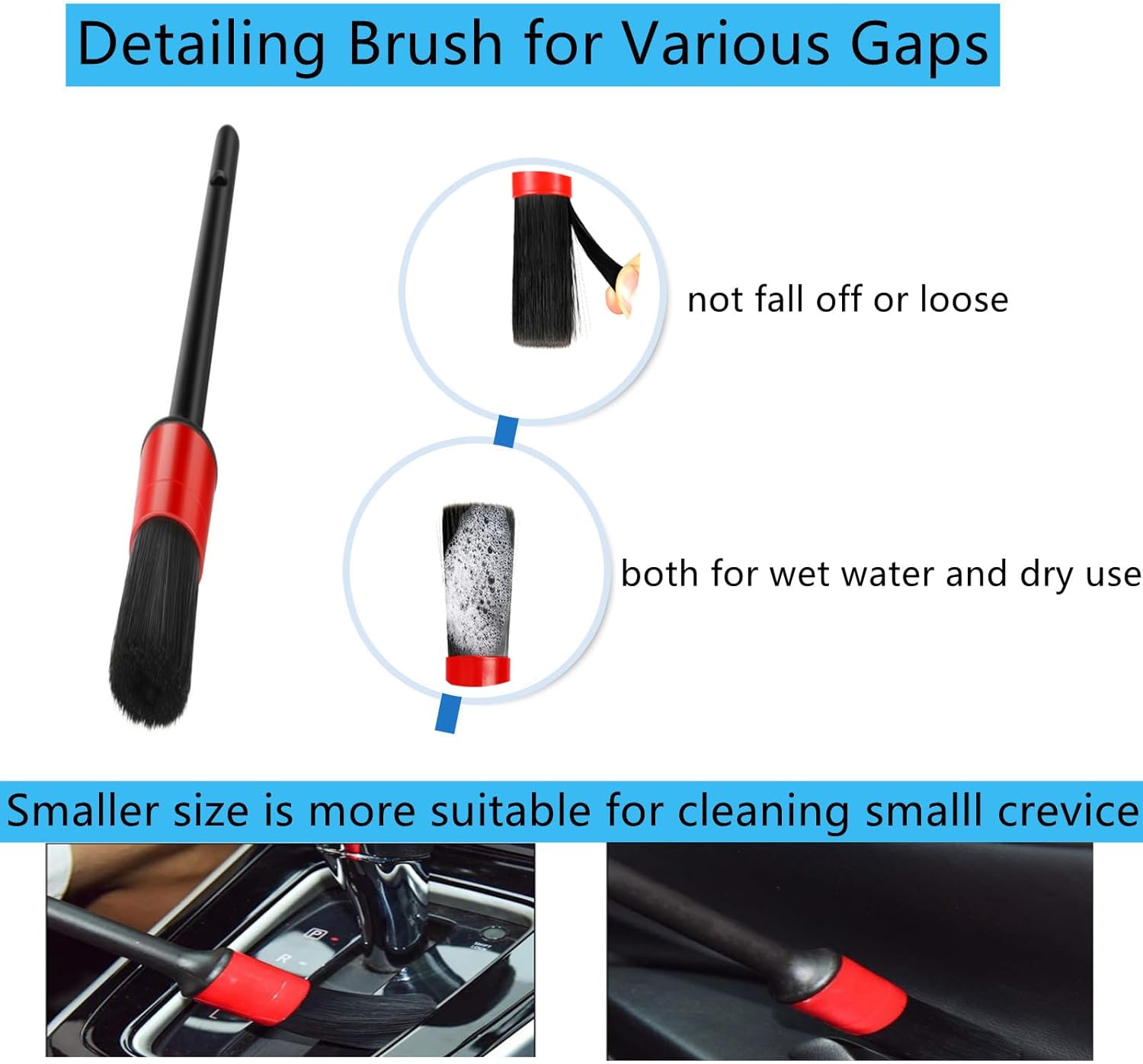 Car Interior Duster Detail Brush Cleaning Gel Kit, Soft Dash Vent Dusting Slime Putty Detailing Brushes Accessories Essentials Supplies Tools for Auto,Truck,SUV,RV - Image 8