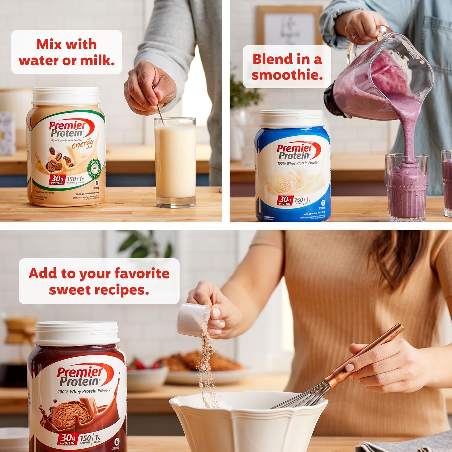 Premier Protein Powder, Chocolate Milkshake, 30g Protein, 1g Sugar, 100% Whey Protein, Keto Friendly, No Soy Ingredients, Gluten Free, 17 Servings, 24.5 Ounce (Pack of 1) - Image 4