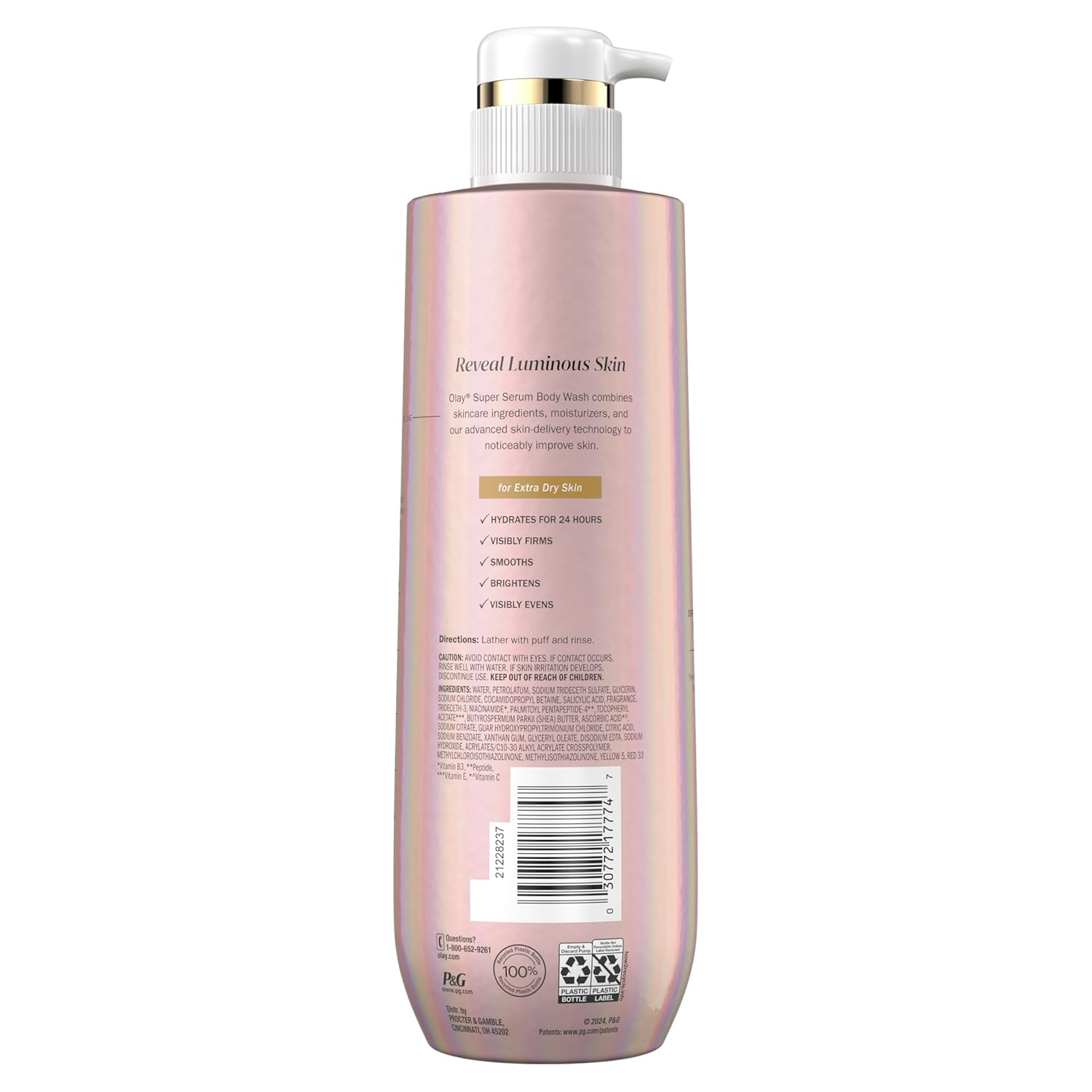 Olay Super Serum Body Wash for Extra Dry Skin, 24hr Long Lasting Hydration, 5+ Ingredient Serum Complex for Bright Even Firm Luminous Skin, 18.5 fl oz - Image 15