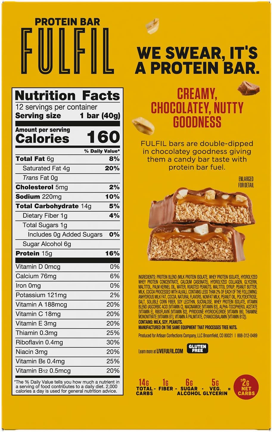 FULFIL Protein Snack Bars, Best Sellers Variety Pack,15g Protein, Pantry Staples, 12 Count - Image 9
