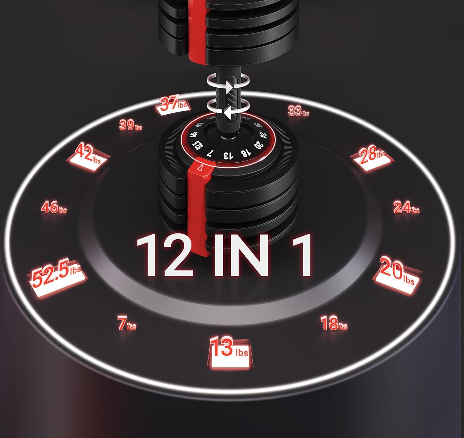 Yaheetech Adjustable Dumbbell Set 28/40/52.5/90LBS Adjustable Dumbbells Fast Adjust Dumbbell Weight Set with Anti-Slip Handle and Tray for Men/Women Home Gym Strength Training Equipment Single/Pair - Image 3