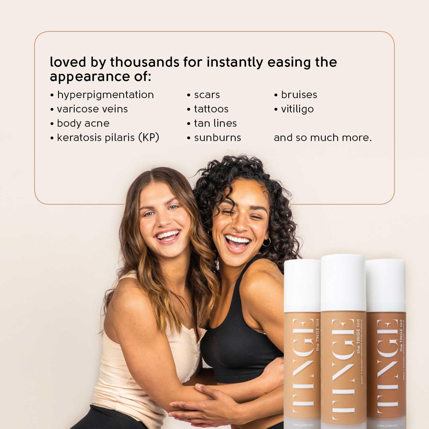 Tinge Tint Body Makeup, Lasts Up to 48 Hours, Medium Coverage Cream With Amino Acids, Hyaluronic Acid & Lysine, Semi Matte Finish, Water & Transfer Resistant, Fragrance Free, 3.38 Fl Oz - Deep Cool - Image 7