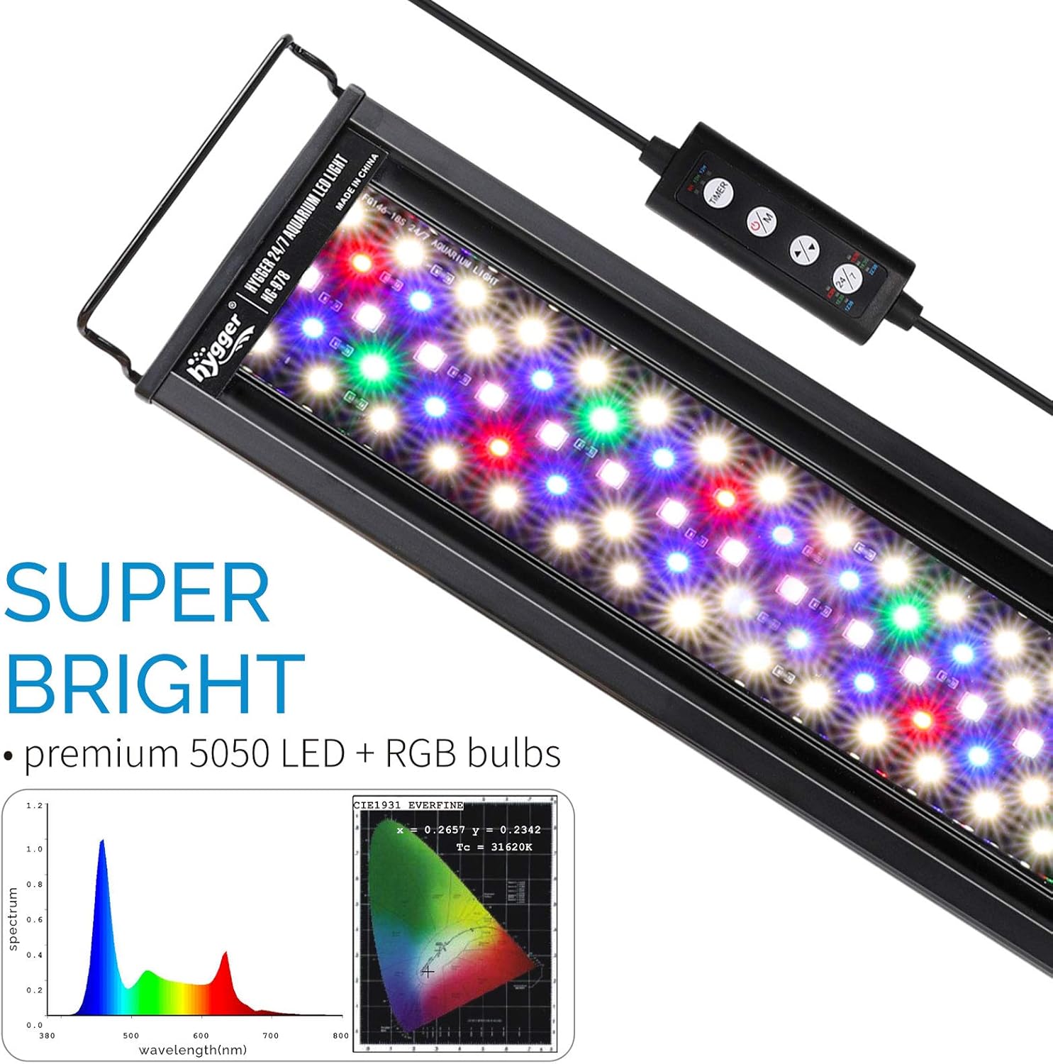 hygger Advanced LED Aquarium Light with Timer, 24/7 Lighting Cycle & DIY Mode, Full Spectrum Fish Tank Light for 48-54 in Freshwater Planted Tank - Image 5