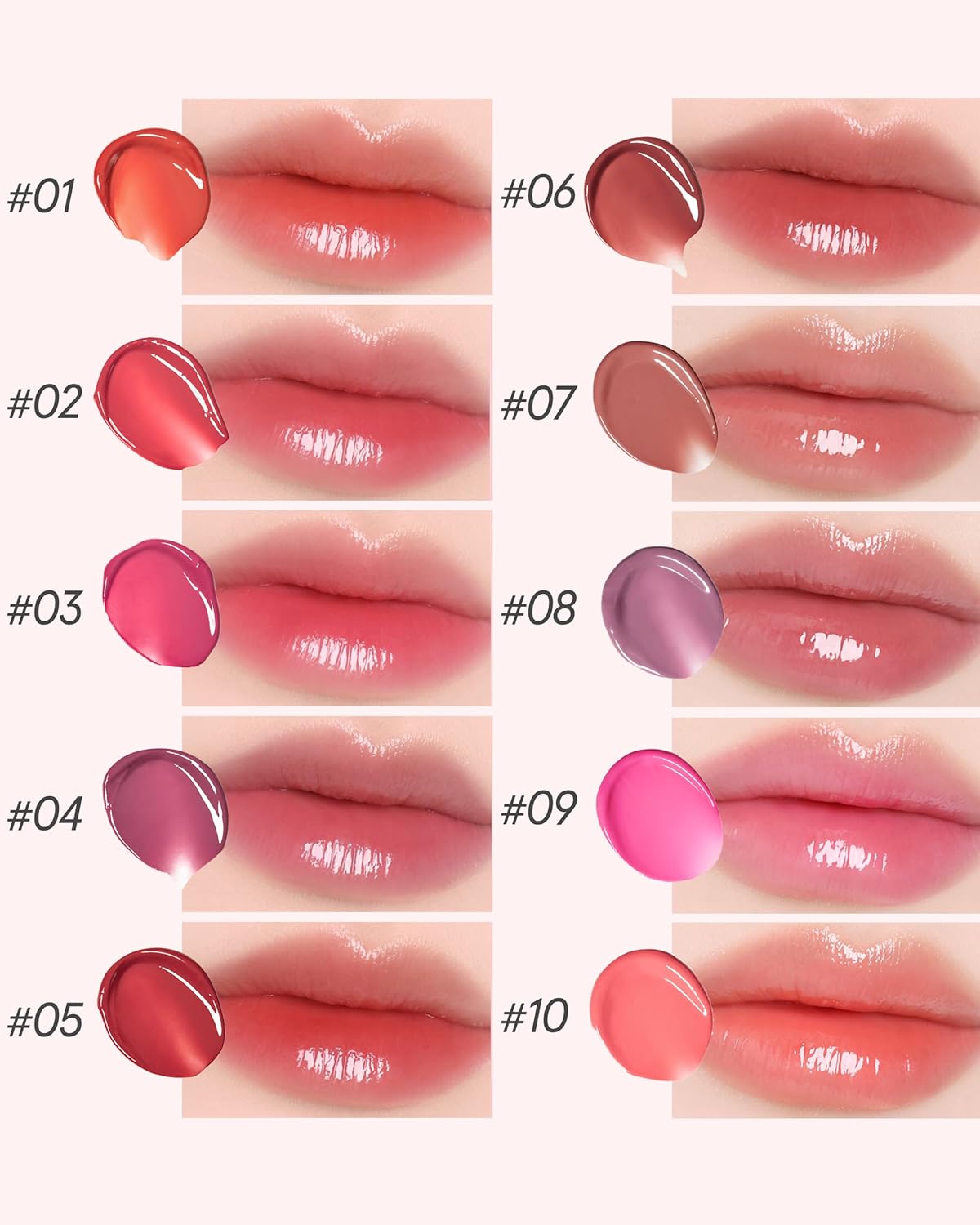 THESAEM Saemmy's Ade Shot Tint - Korean Lip Tint, Water Gel Lip Stain with Plump Glowy Moisturizing Finish, Buildable Radiant Gloss, Long-Lasting Comfort, 0.1 fl.oz. (05 Rose Hibiscus) - Image 5