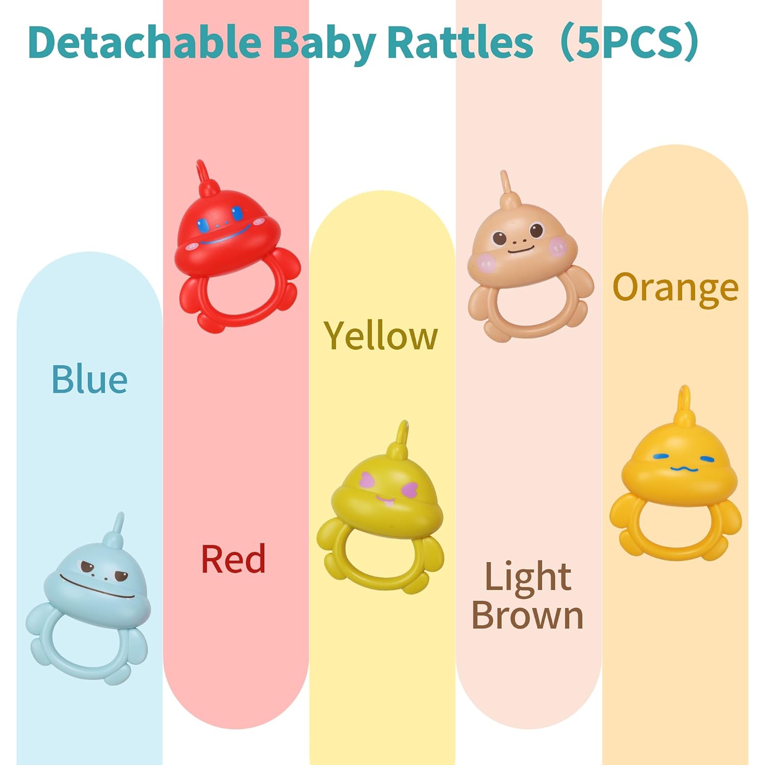 HOLYFUN Baby Play Mat Baby Gym, Play Piano Tummy Time Mat with Activity Gym, 5 Infant Learning Sensory Baby Toys, Musical Activity Center for Early Development and Entertainment, Pink - Image 6